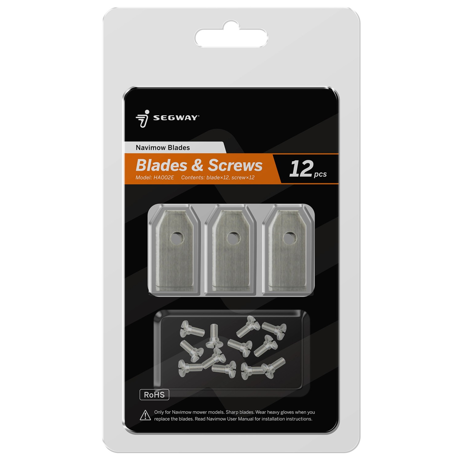 Segway Rasenmäher Messer Navimow für Mähroboter Ersatz-Set 12 Stück Silber