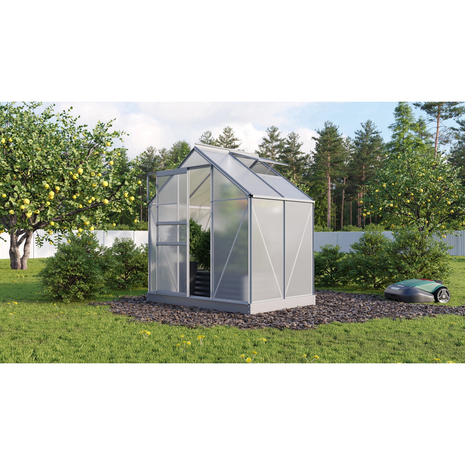 Vitavia Gewächshaus Planet 2500/ 6 mm HKP Alublank B 195 cm x T 131 cm