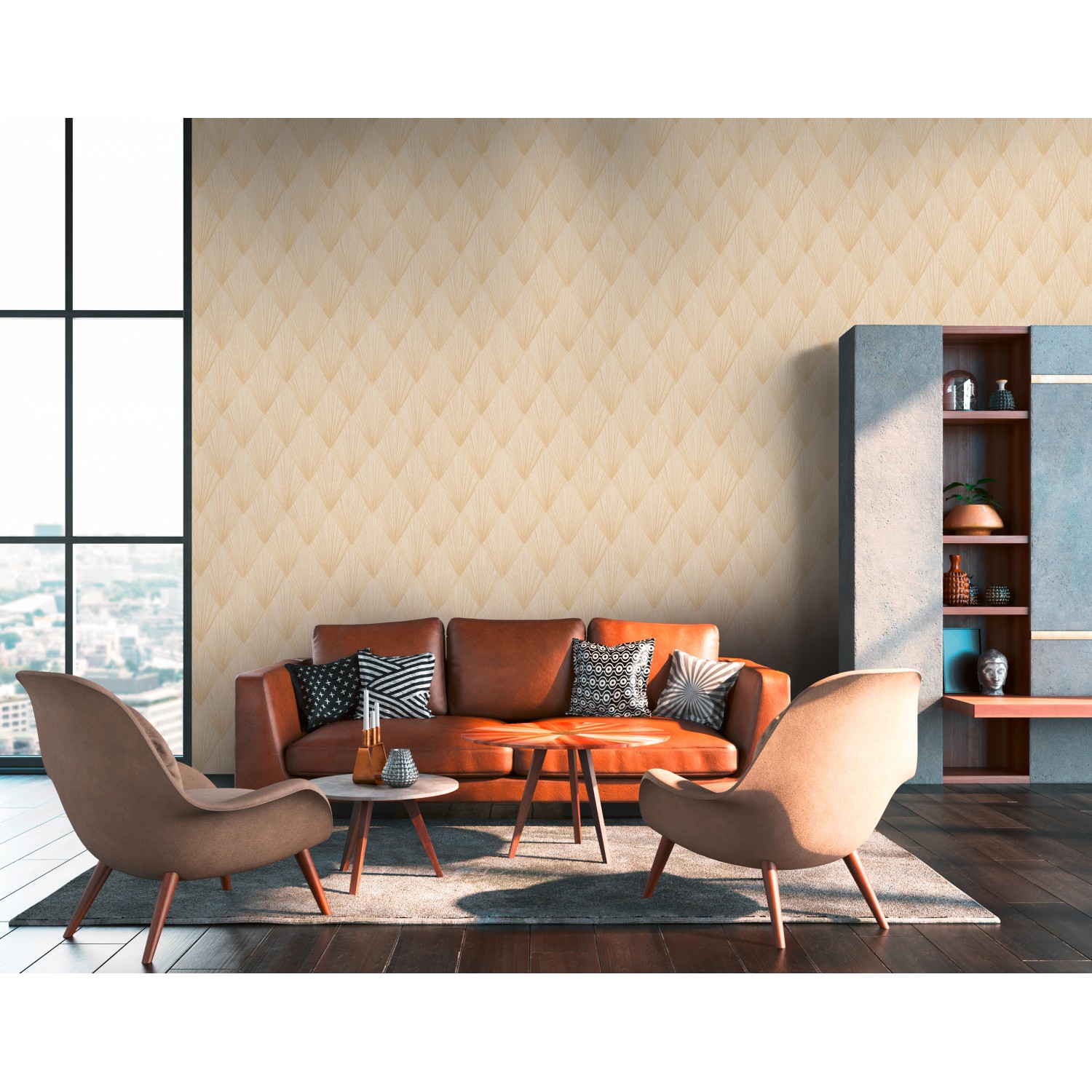 Metropolitan Stories II Vliestapete Art Deco gold beige FSC®