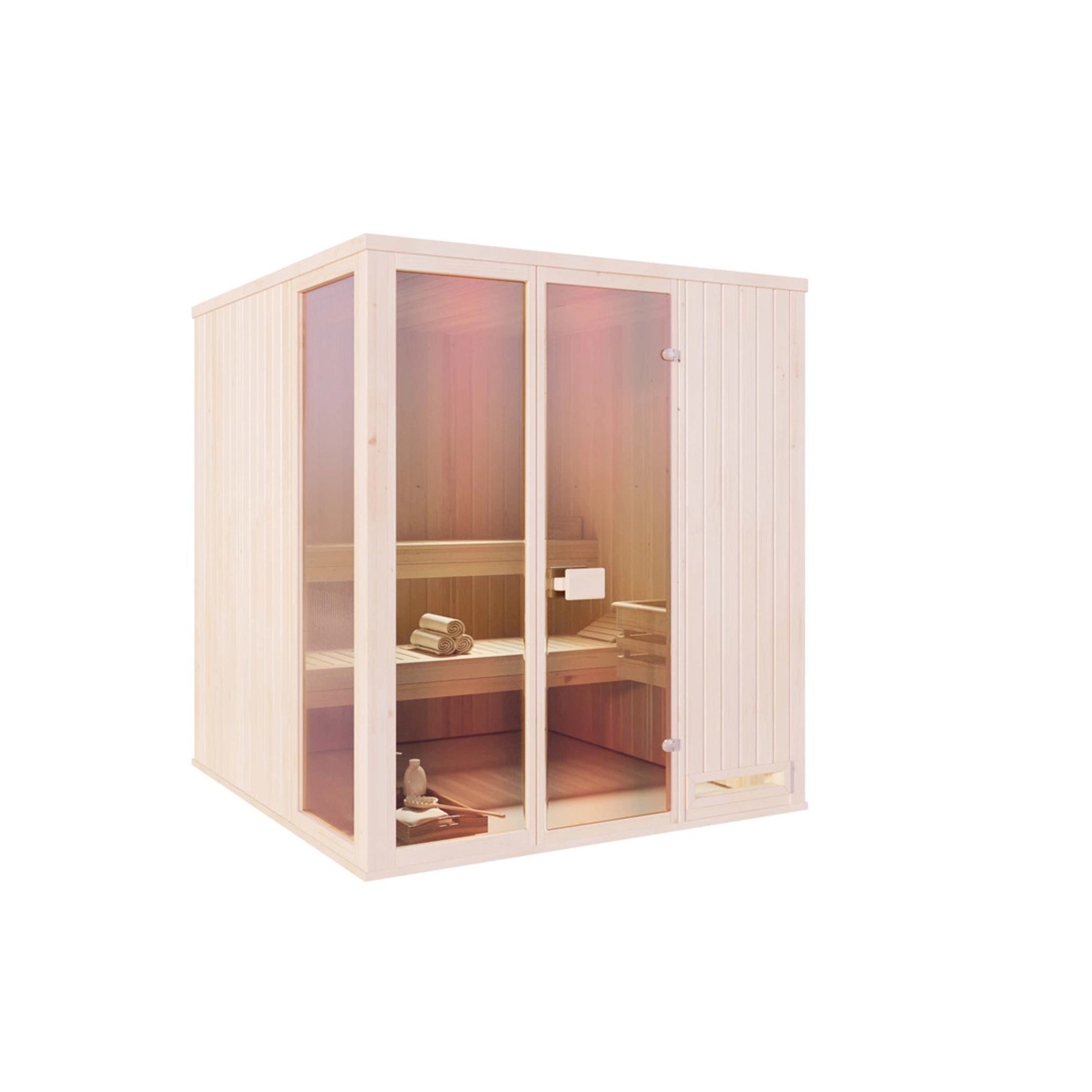 Finntherm Sauna Oda Natur 244 cm x 194 cm Wandstärke 40 mm