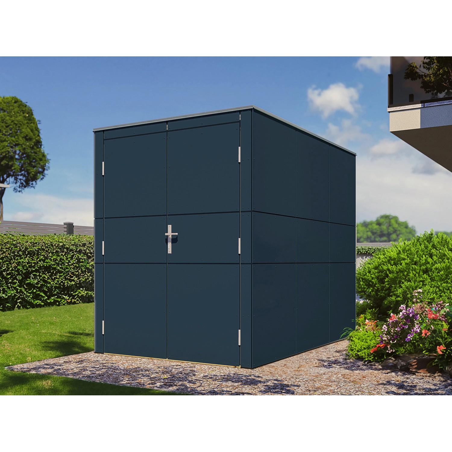 Bertilo Gartenhaus HPL Bike Port 155 cm x 229 cm Anthrazit FSC®