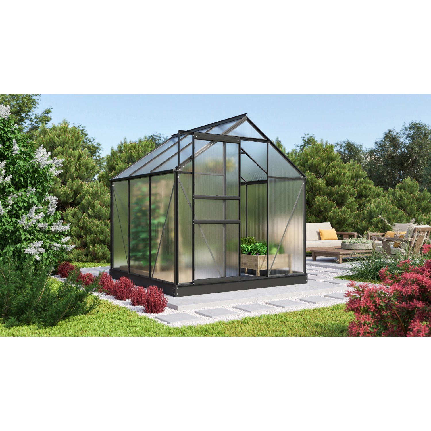 Vitavia Gewächshaus Comet 3800 Schwarz 3,8 m²