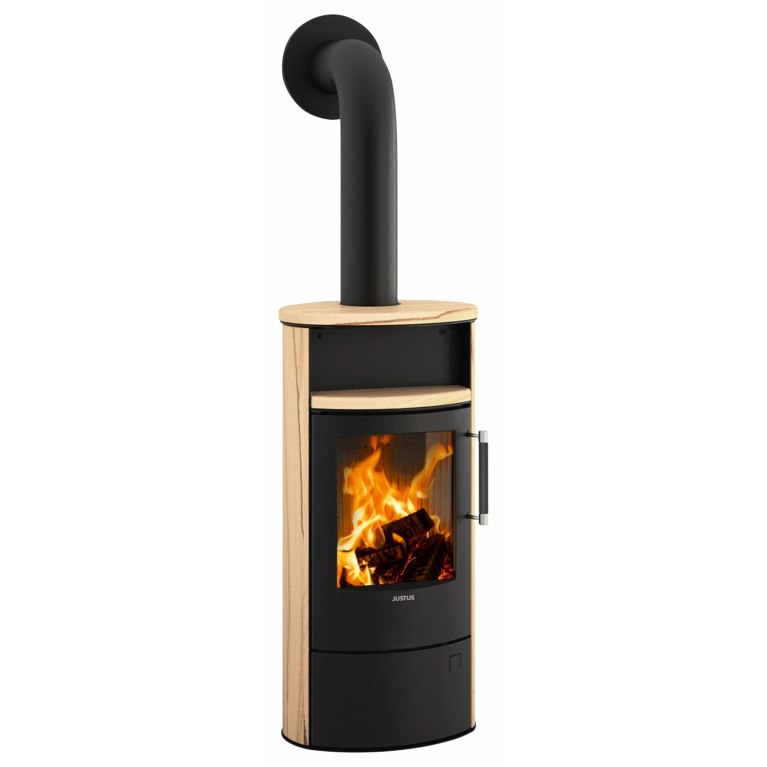 Justus Kaminofen Justus Island 5 2.0 Sandstein Schwarz-Sandstein 5 kW
