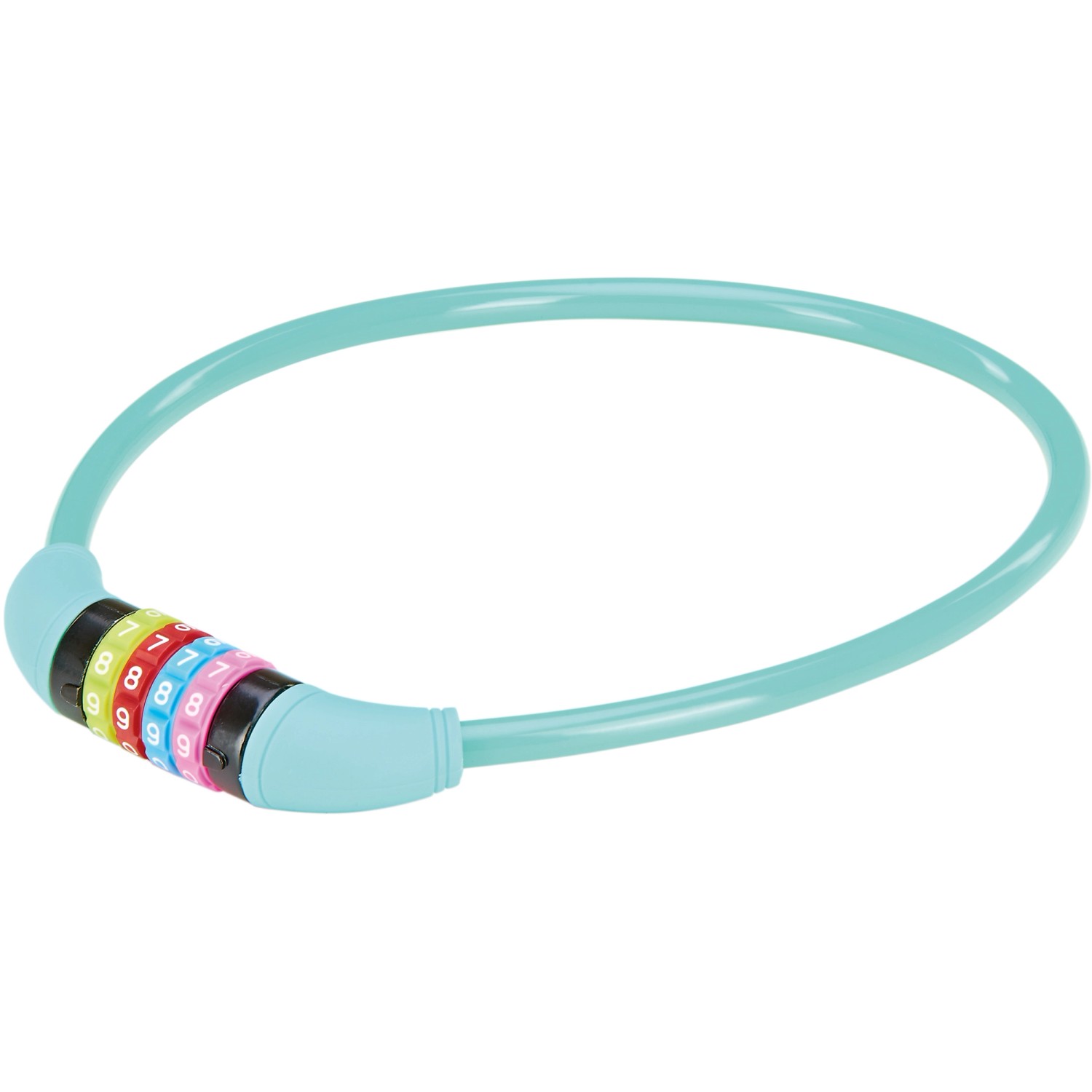 Prophete Kinder-Zahlen-Kabelschloss Länge 650 mm Ø 10 mm in Türkis
