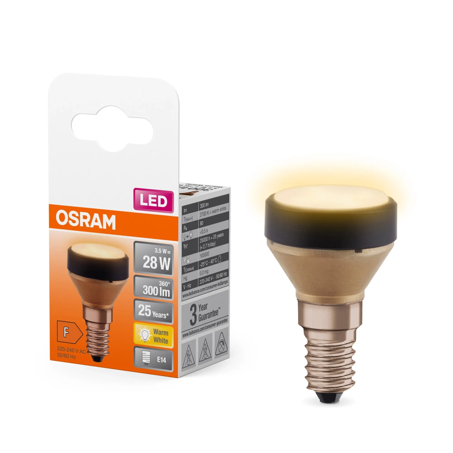 Osram LED-Lampe E14 Star Flat 3.5 W 2.700 K 5,4 cm x Ø 3,5 cm