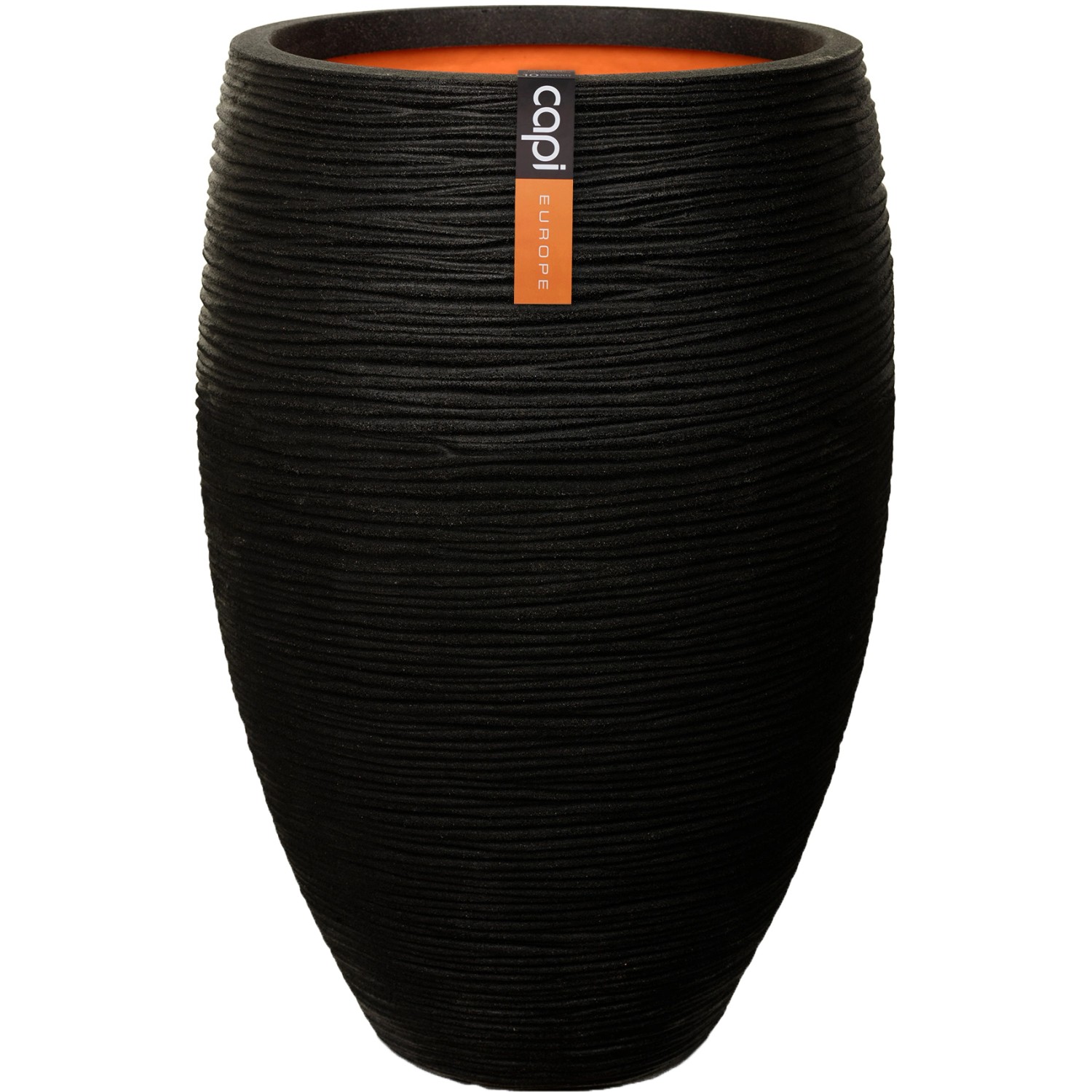 Capi Pflanztopf Nature Rib Elegant Deluxe Riffel Ø 40 cm x 60 cm Schwarz