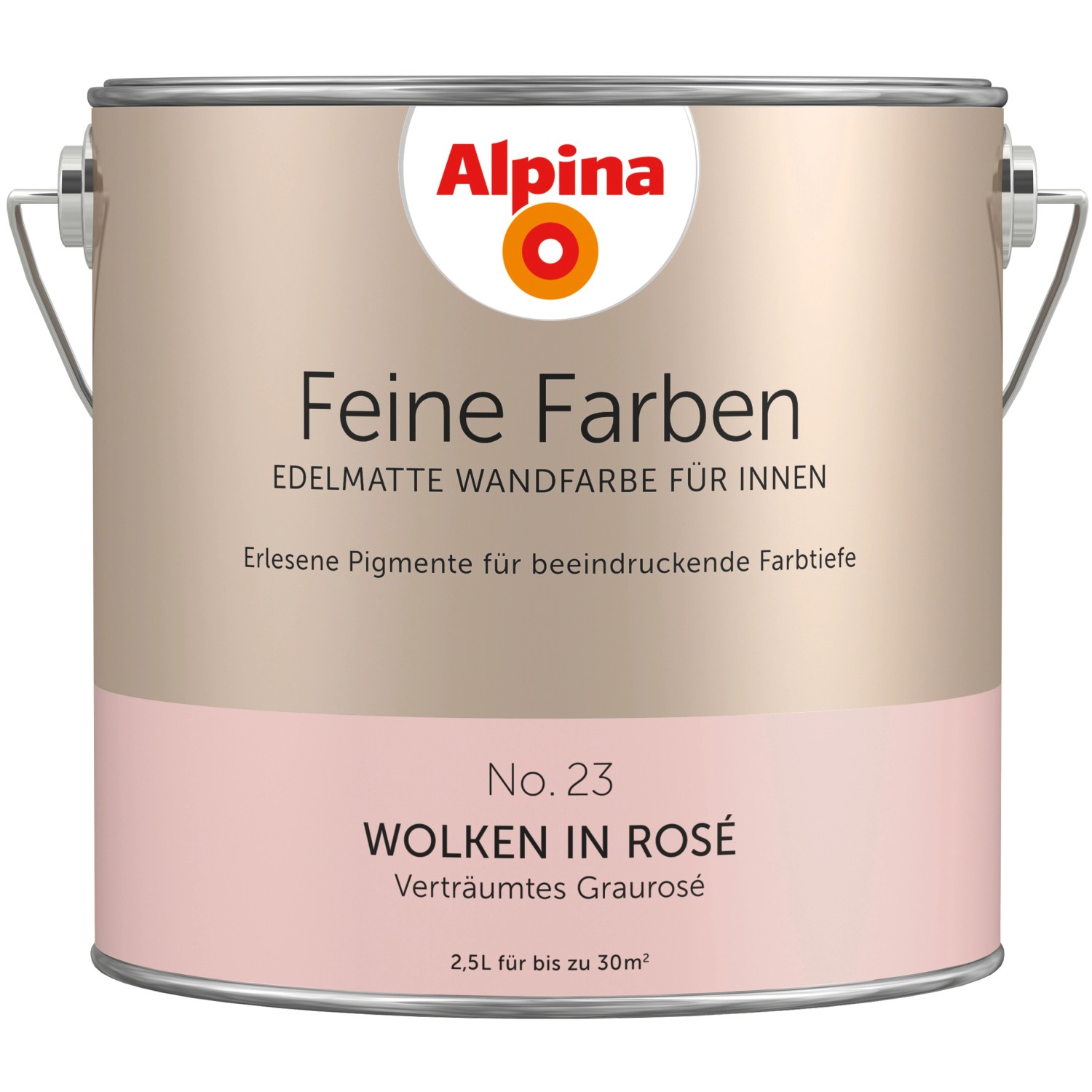 Alpina Feine Farben No. 23 Wolken in Rose® Grau-Rose edelmatt 2,5 l