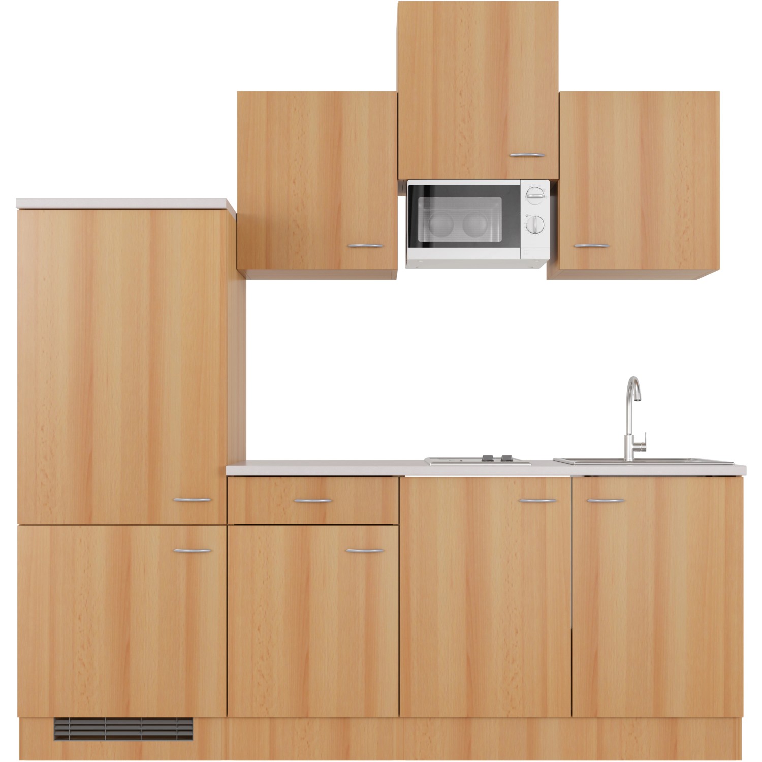 Flex-Well Classic Küchenzeile Nano 210 cm Buche