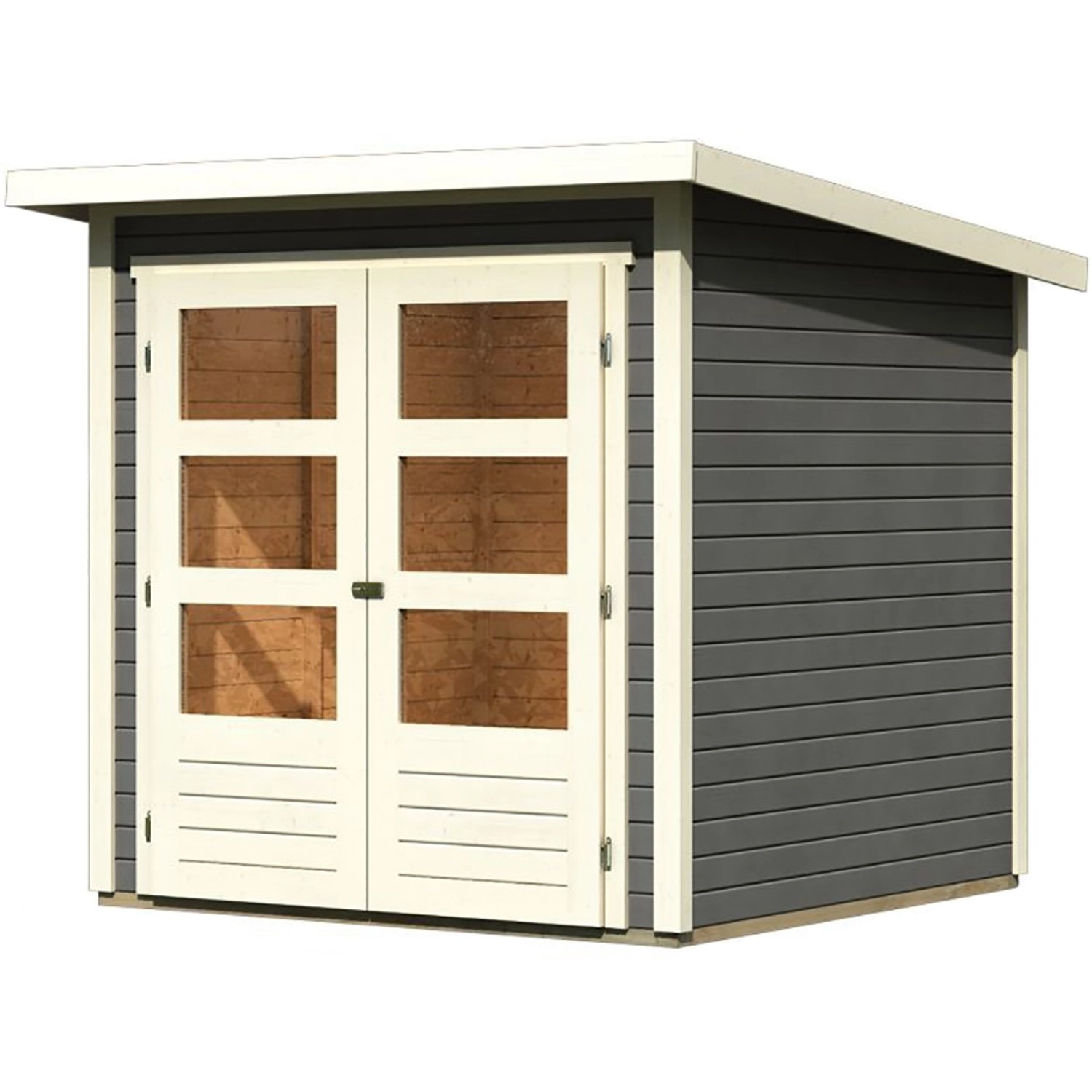 Karibu Holz-Gartenhaus Sitten - Pultdach Lackiert 182 cm x 182 cm