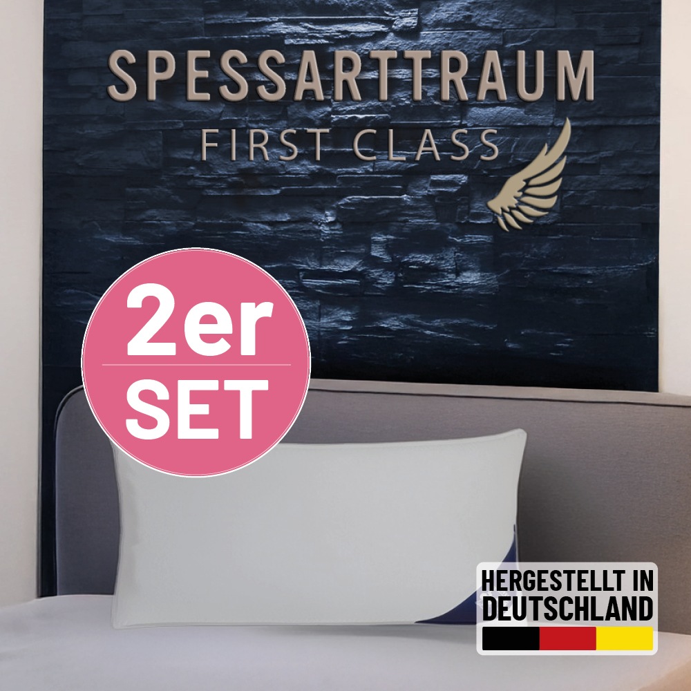 SPESSARTTRAUM Federkissen »FIRST CLASS, Kopfkissen 1-tlg. oder 2-tlg. 40x80 oder 80x80 cm« Füllung: 85Federn15Daunen 2 Stk. tlg. hergestellt in Deutschland, allergikerfreundlich, im Set günstiger