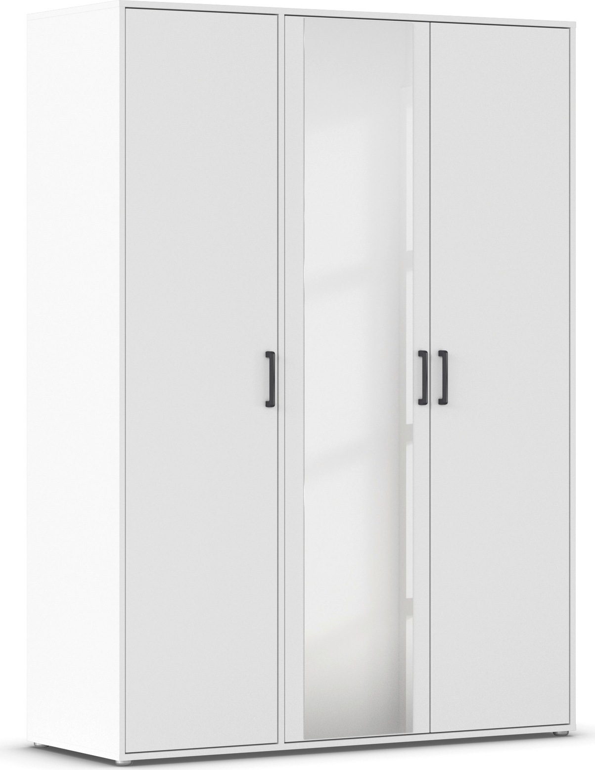 rauch Drehtürenschrank »Kleiderschrank Schrank Garderobe Wäscheschrank VOYAGER« in 3 verschiedenen Ausstattungen BASIC/CLASSIC/PREMIUM, mit modernen Griffen in Graumetallic und Spiegel