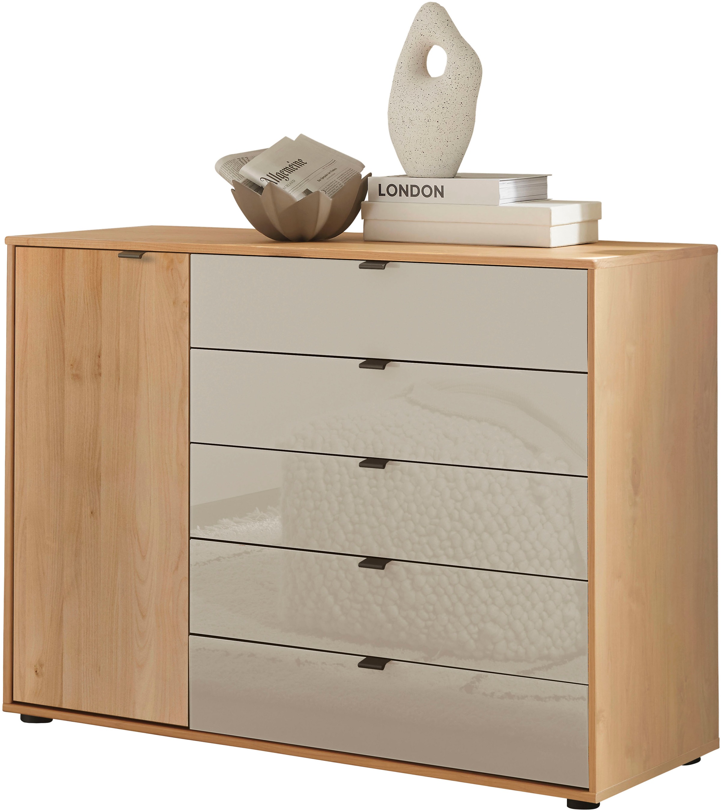 WIEMANN Kombikommode »Cardiff Sideboard, Wäscheschrank, teilmassiv Erle, mit Schubladen« Kommode 120x86x43 cm, braun, mit Dämpfung, MADE IN GERMANY, verschiedenen Ausführungen, inklusive Einlegeboden