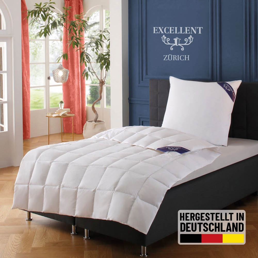 Excellent Daunenbettdecke »Zürich, Bettdecken für Sommer und Winter, Decke« leicht Füllung 100Daunen 1 Stk. tlg. Bettdecke 135x200 cm, 155x220cm und weitere Größen, Made in Germany