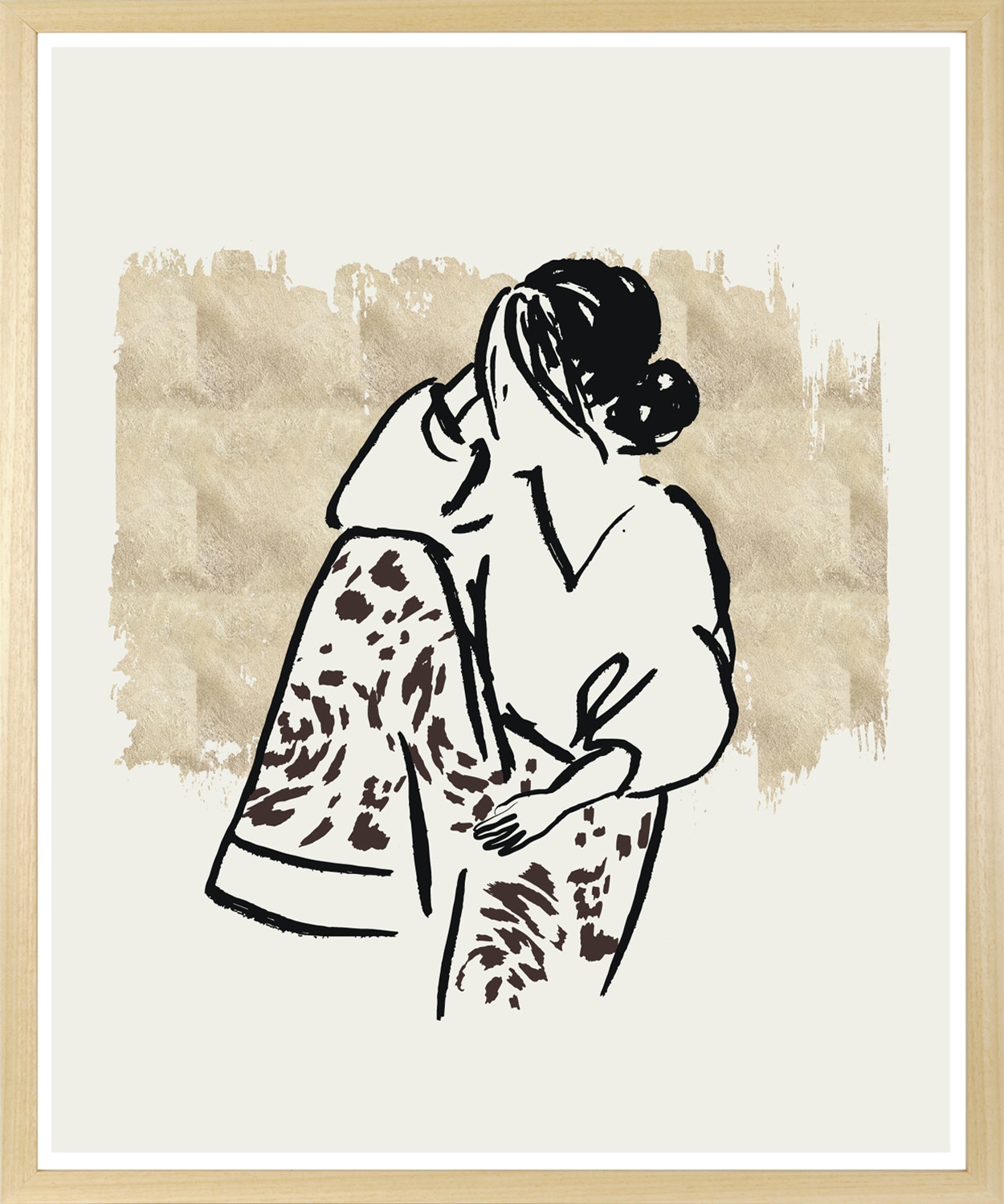 s.Oliver Bild mit Rahmen »Lazy Girl« Abstrakt Bilder von Frauen Frau Kunst Menschen Mode Modebilder Modern Person Personen 1 Stk. tlg. HD Premium Posterdruck mit Echtholzrahmen