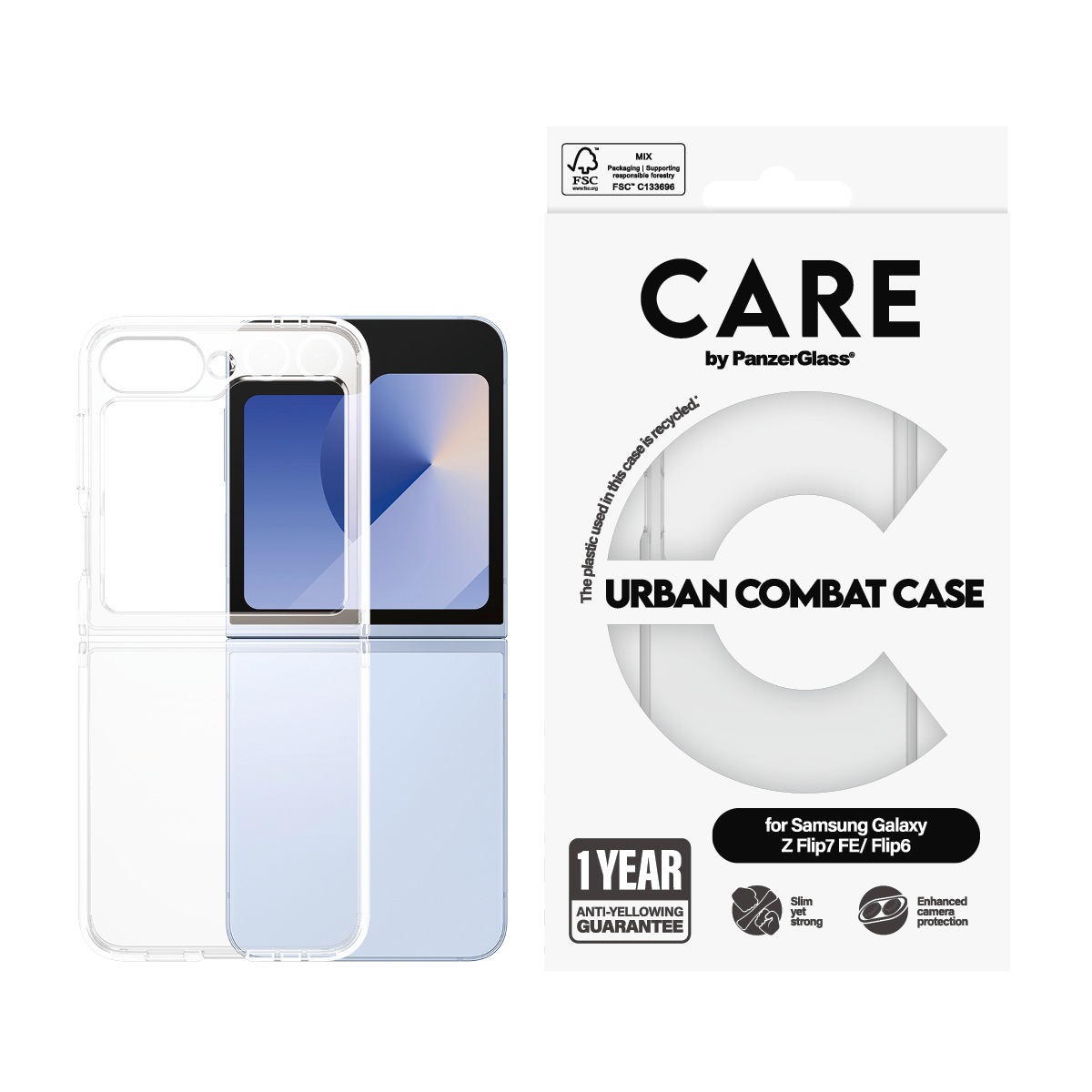CARE by PanzerGlass Handyhülle »Urban Combat Case für Samsung Galaxy Z Flip7 FE/Flip6« Samsung Galaxy Z Flip6 Samsung Galaxy Z Flip7 FE Backcover, Schutzhülle, Handyschutzhülle, Case, Schutzcase, stoßfest