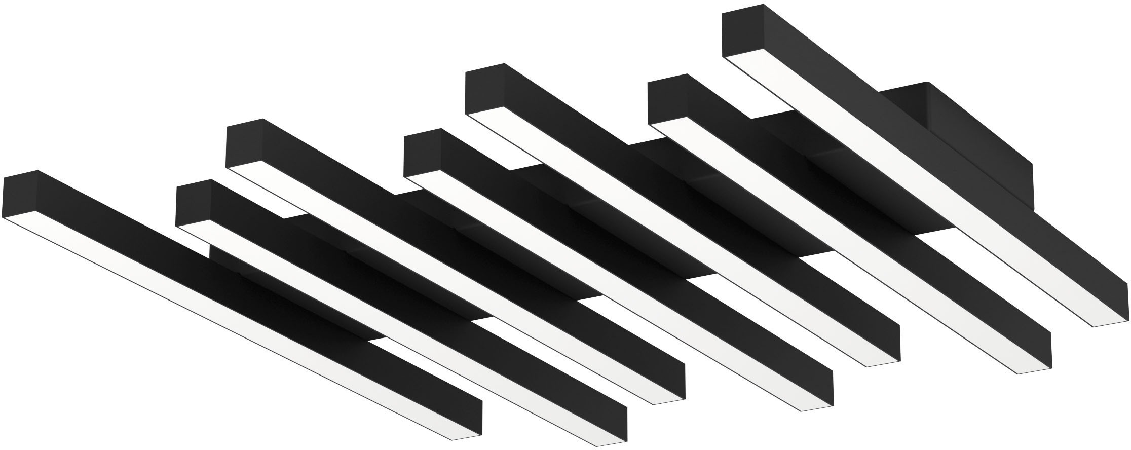 EGLO Deckenleuchte »PADULARI Deckenlampe, Alu, Stahl und Kunststoff, Esszimmerlampe, Lampe« LED-Modul 1 Stk. warmweiß - kaltweiß Wand-/Deckenleuchte, L53,5 x B47 x H5 cm, schwarz, 25,6W inkl.