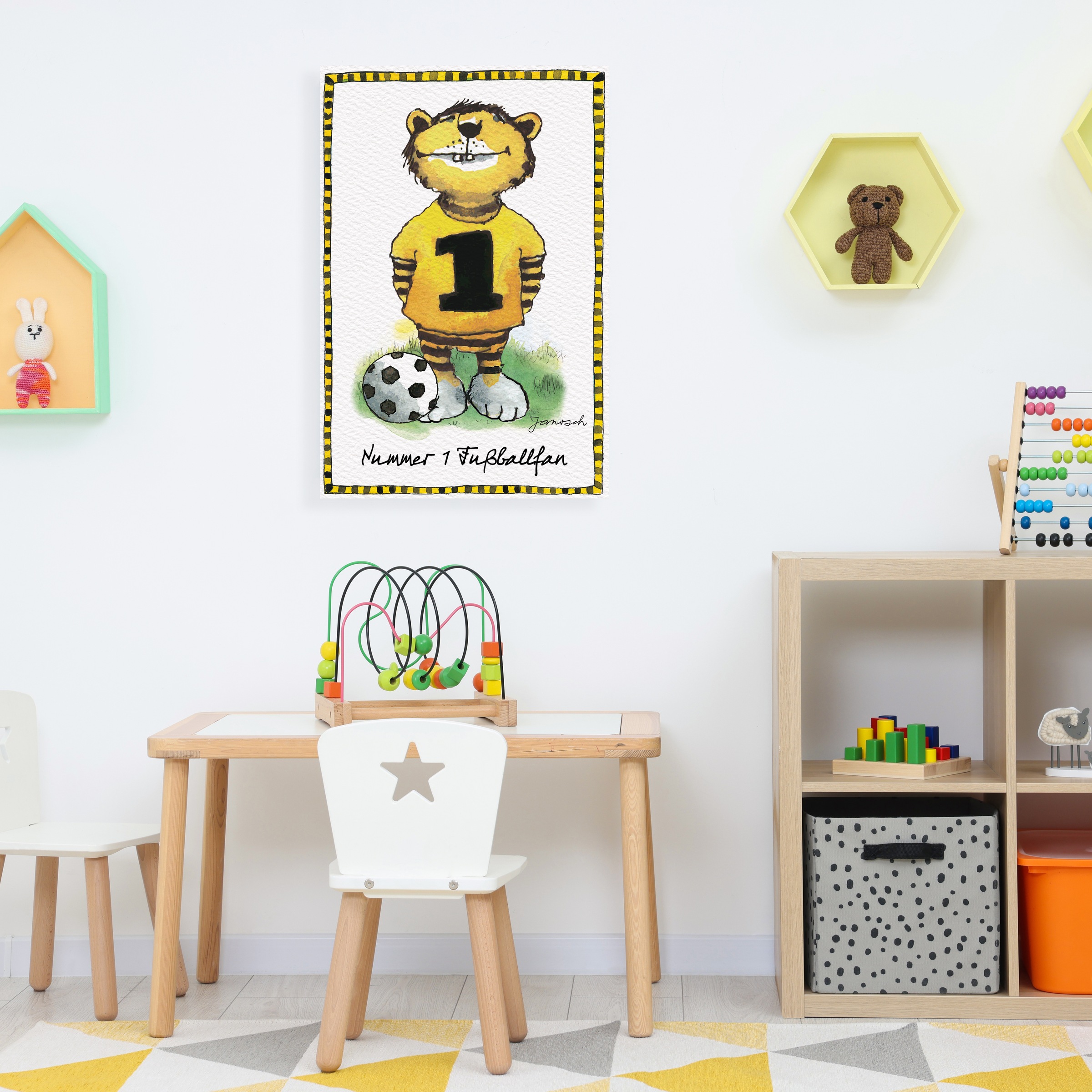 LuckyLinde Leinwandbild »Der kleine Tiger - Fußballfan« Ente Enten Figuren Filmfiguren Motivationsbilder Schriftzug Sport Sprüche Tiere Tiger little star 1 Stk. tlg. Exklusive JANOSCH Kindermotive