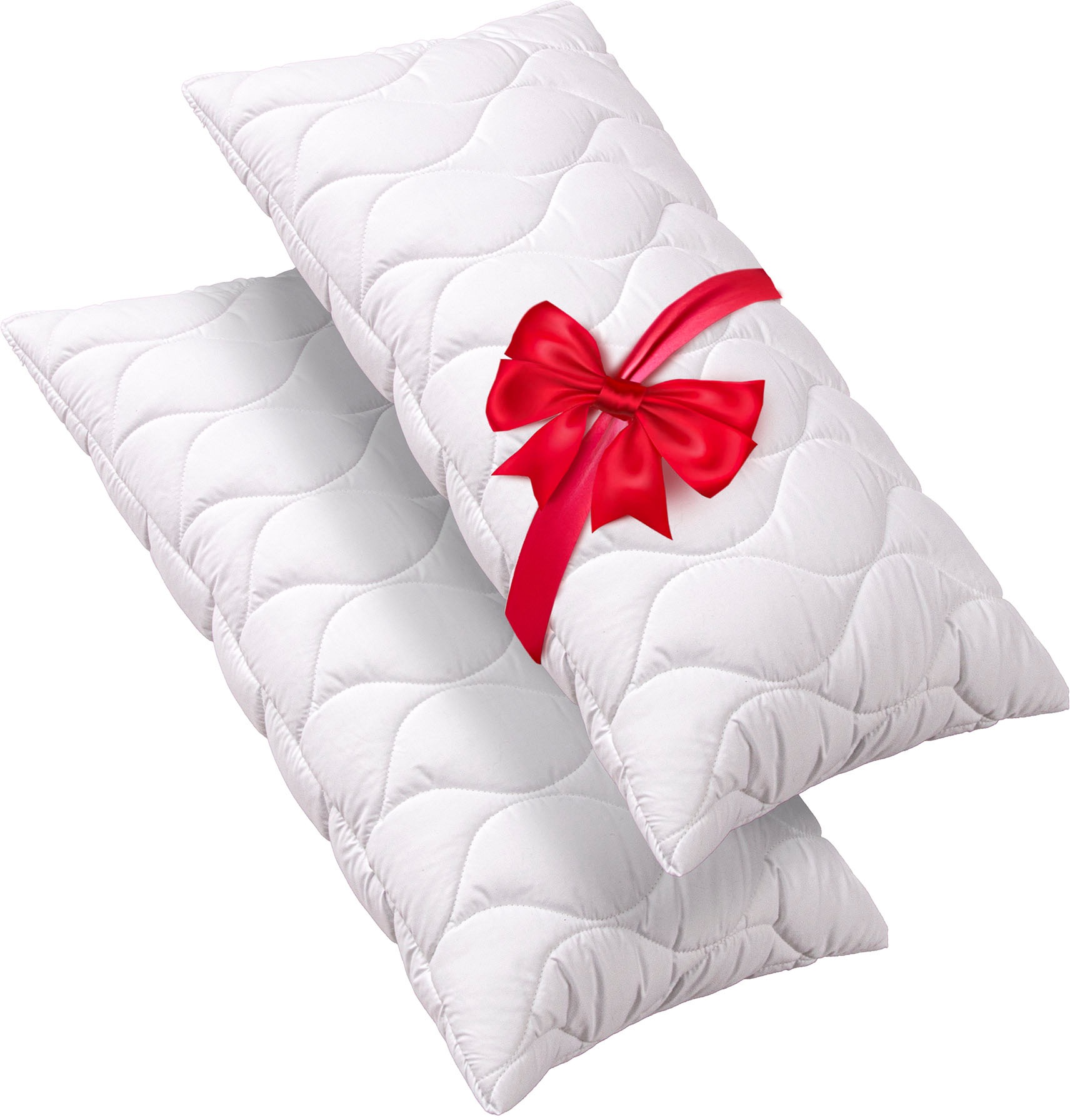 John Cotton Microfaserkissen »2für1, Kopfkissen, ein Kissen gratis, 40x80 cm, 80x80cm« Füllung: 100% Polyester Bezug: Microfaser Spar-Set, 1 Stk. tlg. ergonomisch, strapazierfähig, hochwertig, Kissen im Spar-Set