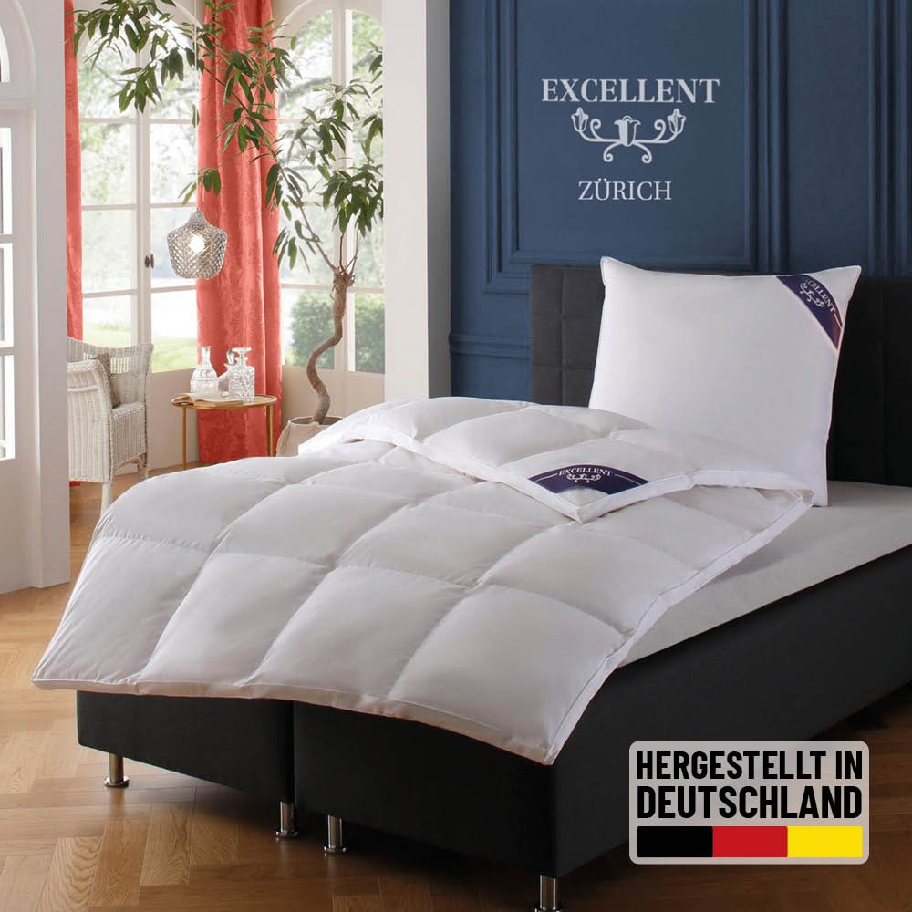 Excellent Daunenbettdecke »Zürich, Bettdecke normal mit Bestnote 'Hoher Schlafkomfort' bewertet.« extrawarm Füllung 100Daunen 1 Stk. tlg. Bettdecke 135x200 cm, 155x220cm und weitere Größen, Made in Germany