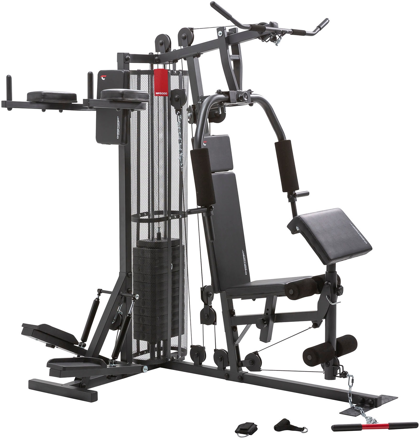 Christopeit Sport® Kraftstation »Kraftstation SP 5000« 12 Gewichtsblöcke Butterflystange, Latzug, Ruderfunktion und mehr, multifunktionale Fitnessstation, max. Trainingsgewicht 70 kg