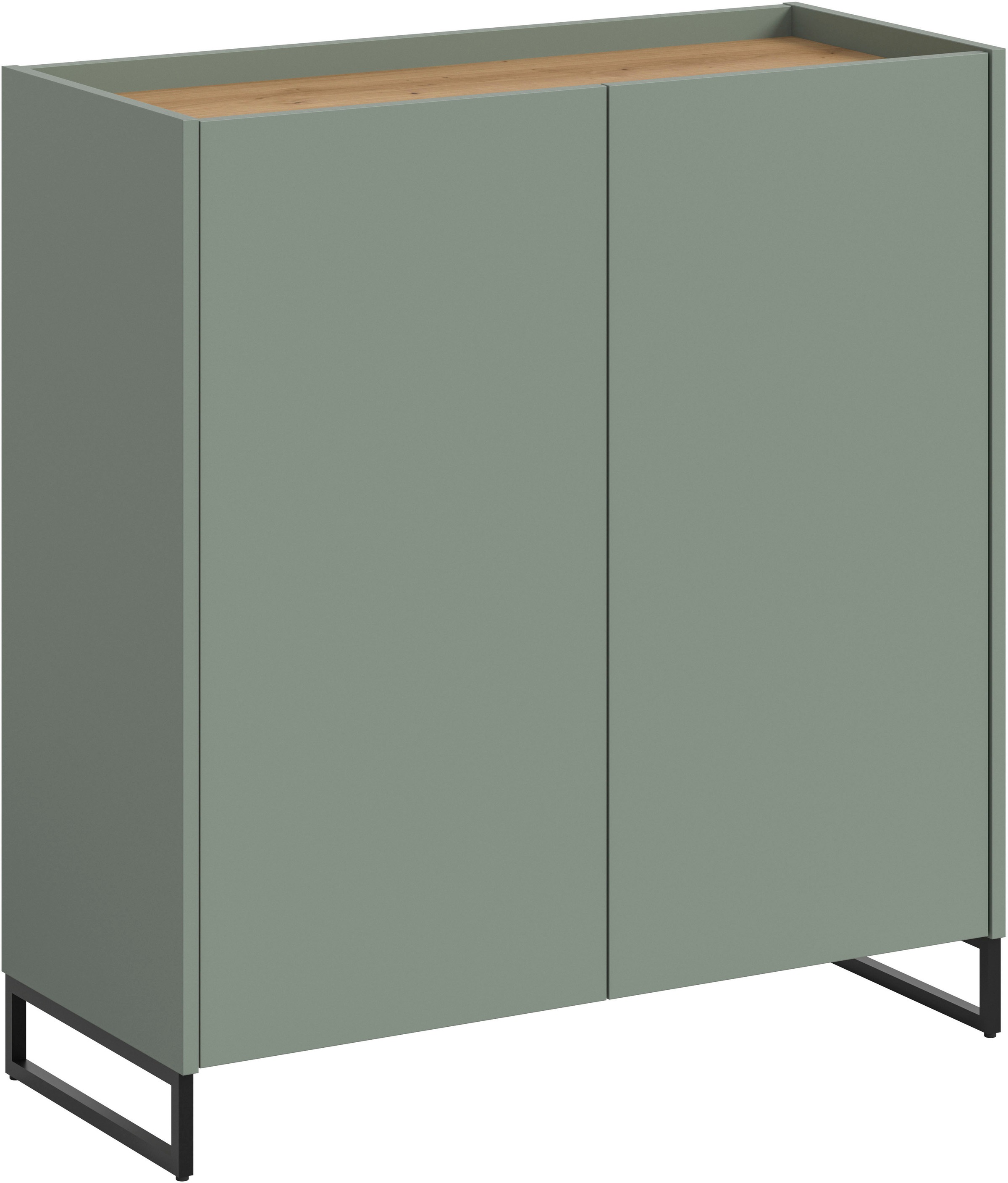 INOSIGN Schuhschrank »EVRID, Breite 90cm, 2 Türen, 5 Einlegeböden, inkl. Metall-Kufenfüße« individuell mit anderen Artikel der Serie EVRID erweiterbar, 1 Stk. tlg. Schuhkommode, Kommode, Sideboard, Garderobenschrank, Flurkommode