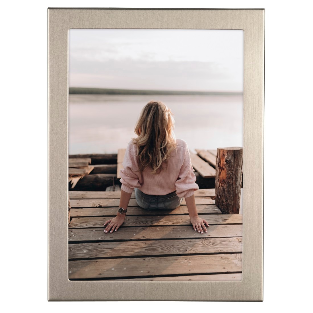 Hama Bilderrahmen »Bilderrahmen 13 x 18 cm für 1 Bild, zum Aufhängen und Stellen, Silber« für 1 Bilder 1 Stk. tlg. Portraitrahmen, Aluminium, Hochformat, Querformat, Tischaufsteller