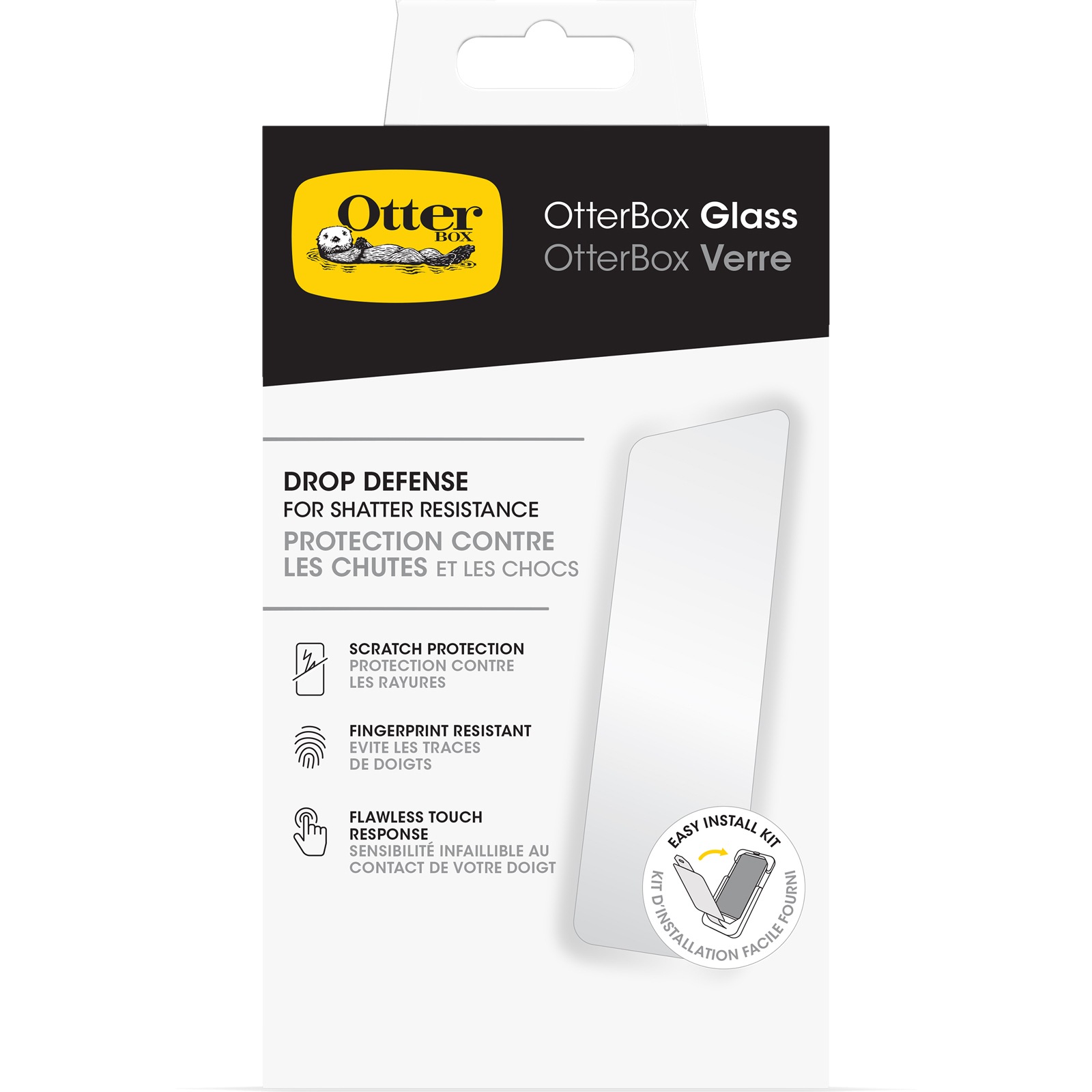 Otterbox Displayschutzglas »Glass Displayschutz für Apple iPhone 15 Pro, gehärtetes Glas« für Apple iPhone 15 Pro Schutz vor Brüchen, Kratzern und Stürzen, Displayschutzfolie