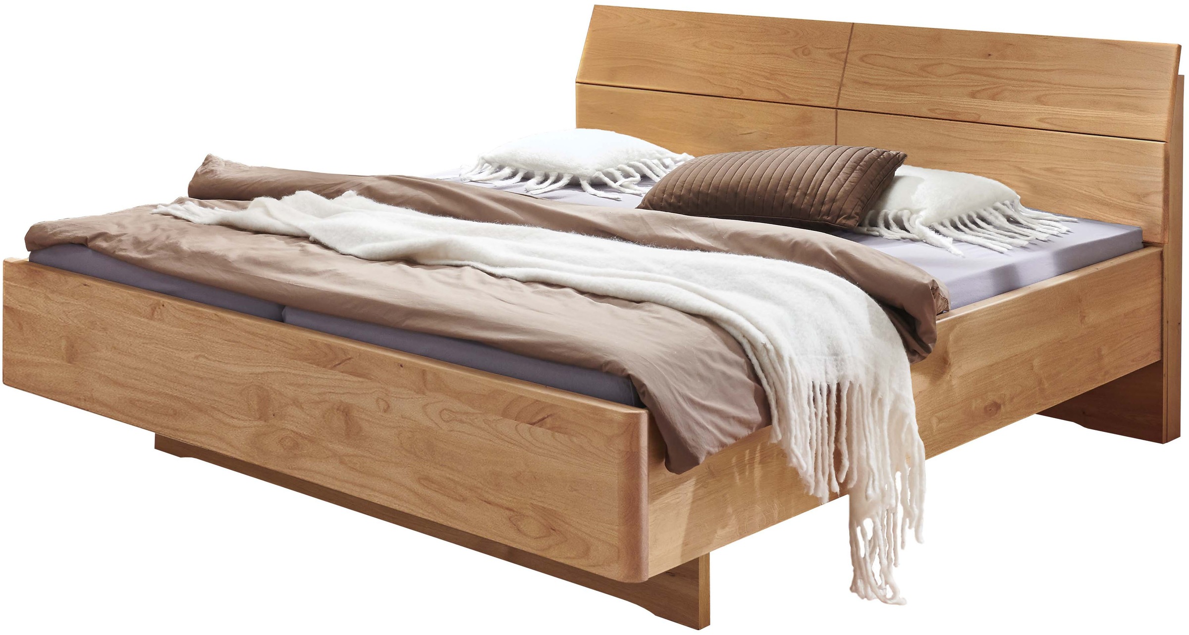 WIEMANN Holzbett »Cardiff, Bettgestell, Bettrahmen, teilmassiv Erle« Belastbarkeit 110/220 Kg, 4-fache höhenverstellbar, MADE IN GERMANY, Kopf- und Fußteil aus Massivholz in Erle, verschiedene Größen