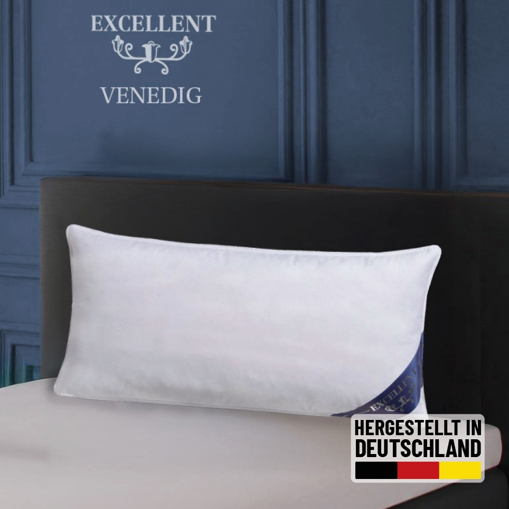 Excellent 3-Kammer-Kopfkissen »Venedig, Kissen hergestellt in Deutschland!, für Allergiker« Füllung: 90DaunenAussenkammer 1 Stk. tlg. Kopfkissen in 40x80 und 80x80, Hohenstein Institute ausgezeichnet