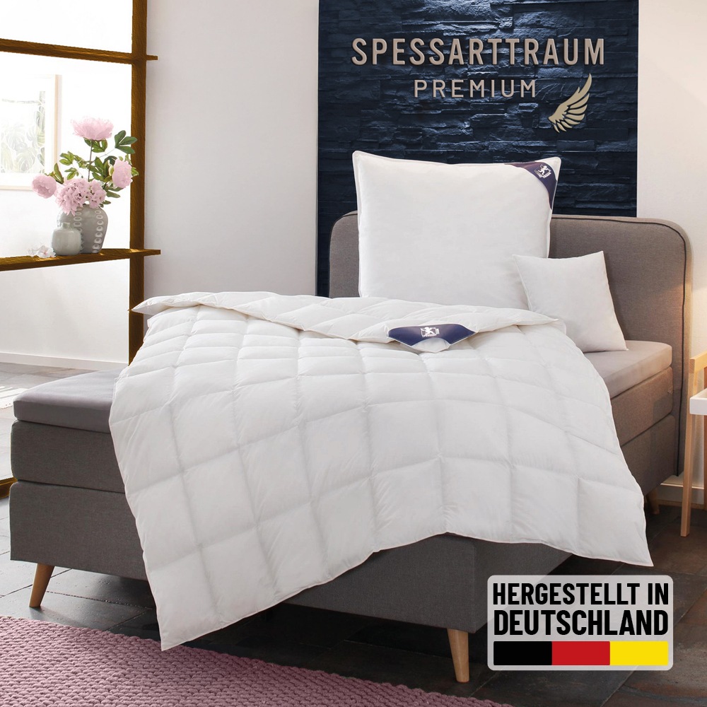 SPESSARTTRAUM Gänsedaunenbettdecke »Premium****, hergestellt in Deutschland, Bettdecken für Sommer, Winter« leicht Füllung 100GaensedaunenKlasse1Downpasszertifiziert 1 Stk. tlg. 4 Wärmeklassen & 5 Größen, Bestseller