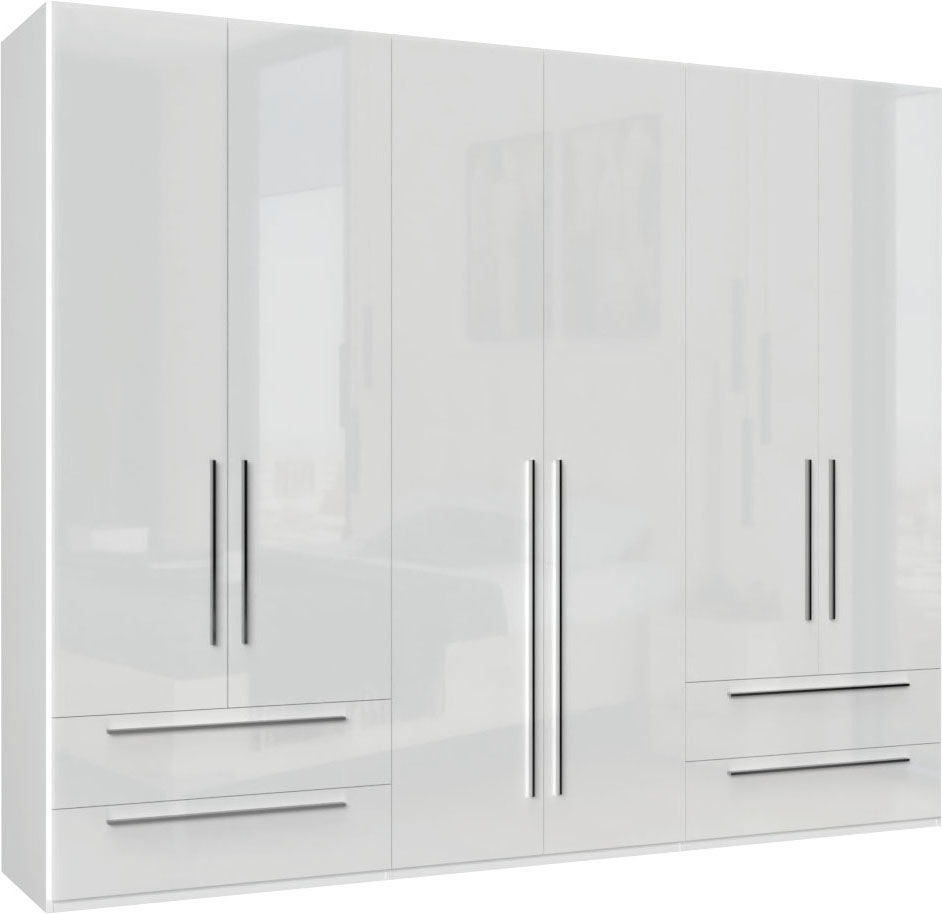 PLACES OF STYLE Kleiderschrank »Piano, UV lackiert, hochglänzend in beige oder weiß, FSC-zertifiziert« mit 4 Schubladen, 272 oder 317cm breit, Höhe 224cm, mit Soft-Close Funktion