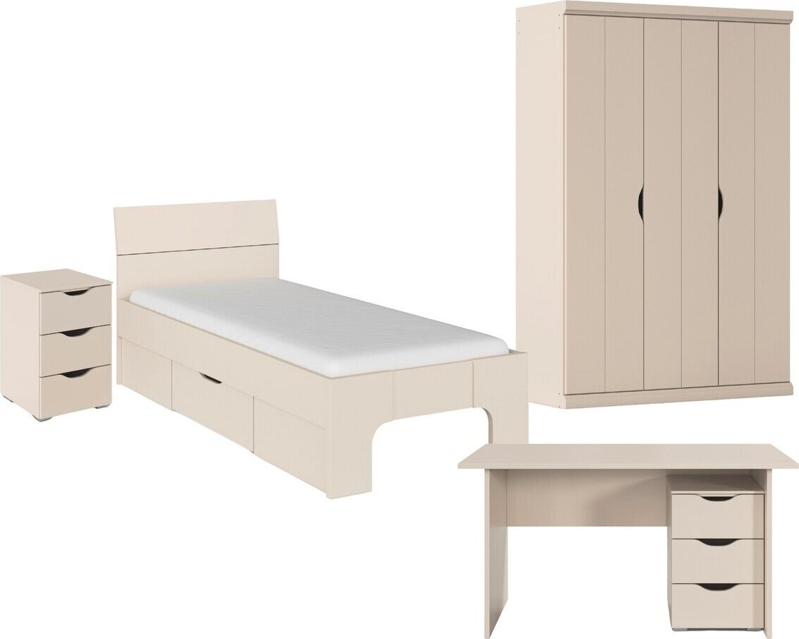 rauch Jugendzimmer-Set »Kinderzimmer Komplettzimmer Schlafzimmer-Set (4-tlg.) MARLENE« Set, in 3 verschiedenen Ausstattungen BASIC/CLASSIC/PREMIUM, 4 Stk. tlg. erhältlich in verschiedenen Bett- und Schrank-Breiten MADE IN GERMANY