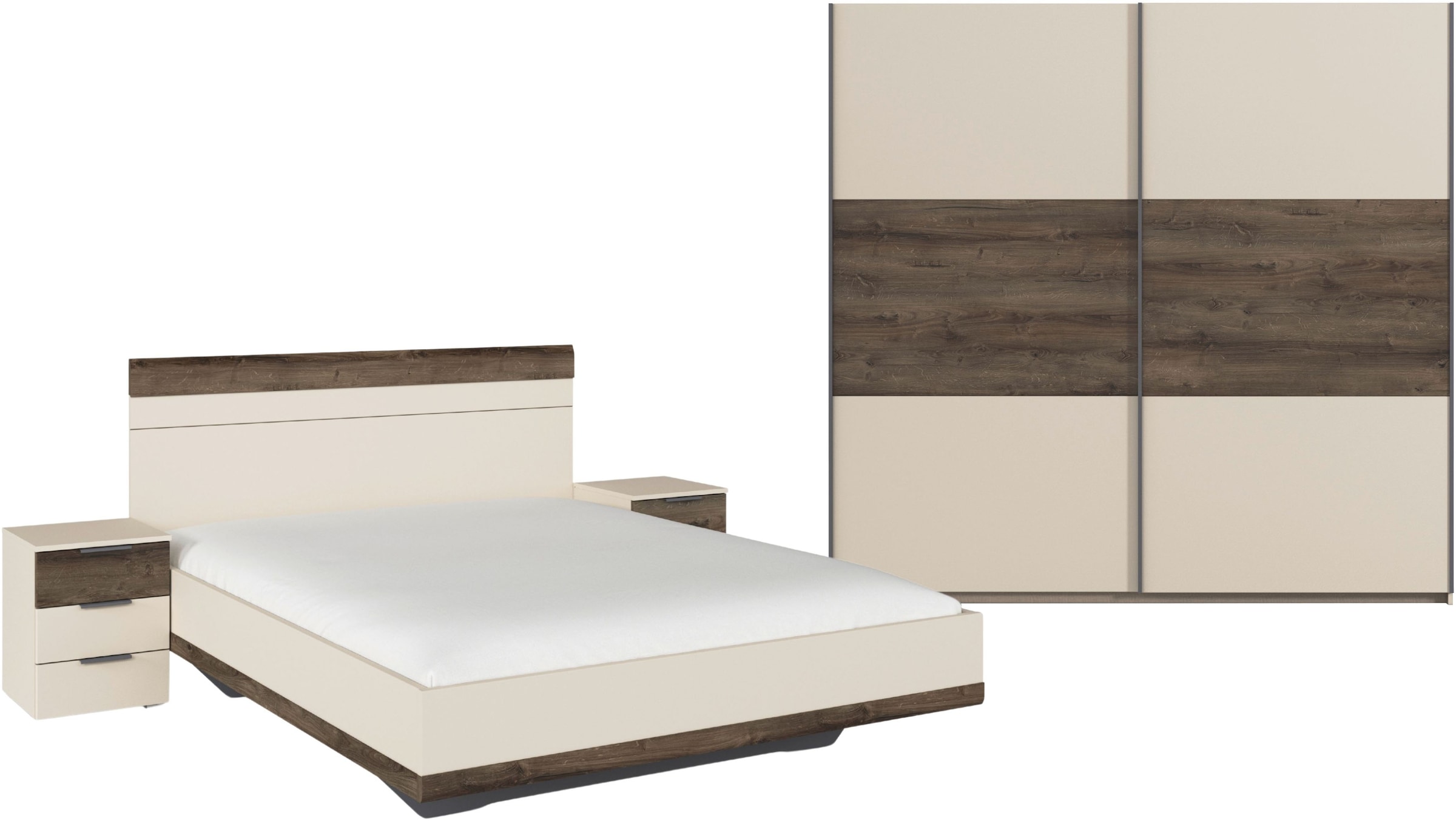 rauch Schlafzimmer-Set »Komplettschlafzimmer Schlafzimmer Schlafzimmermöbel SAJO« Set, Set: Kleiderschrank mit/ohne Spiegel, Bett in 2 Breiten, 2 Nachttische, 4 Stk. tlg. optional mit Spiegel am Kleiderschrank MADE IN GERMANY
