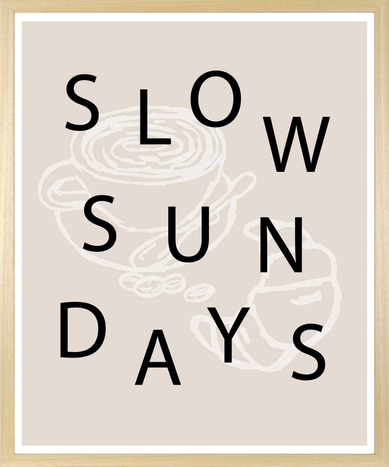 s.Oliver Bild mit Rahmen »Kaffee & Croissants« Essen Geschirr & Besteck Getränke Kaffee Kaffee Bilder Modern Schriftzug Schriftzüge 1 Stk. tlg. HD Premium Posterdruck mit Echtholzrahmen