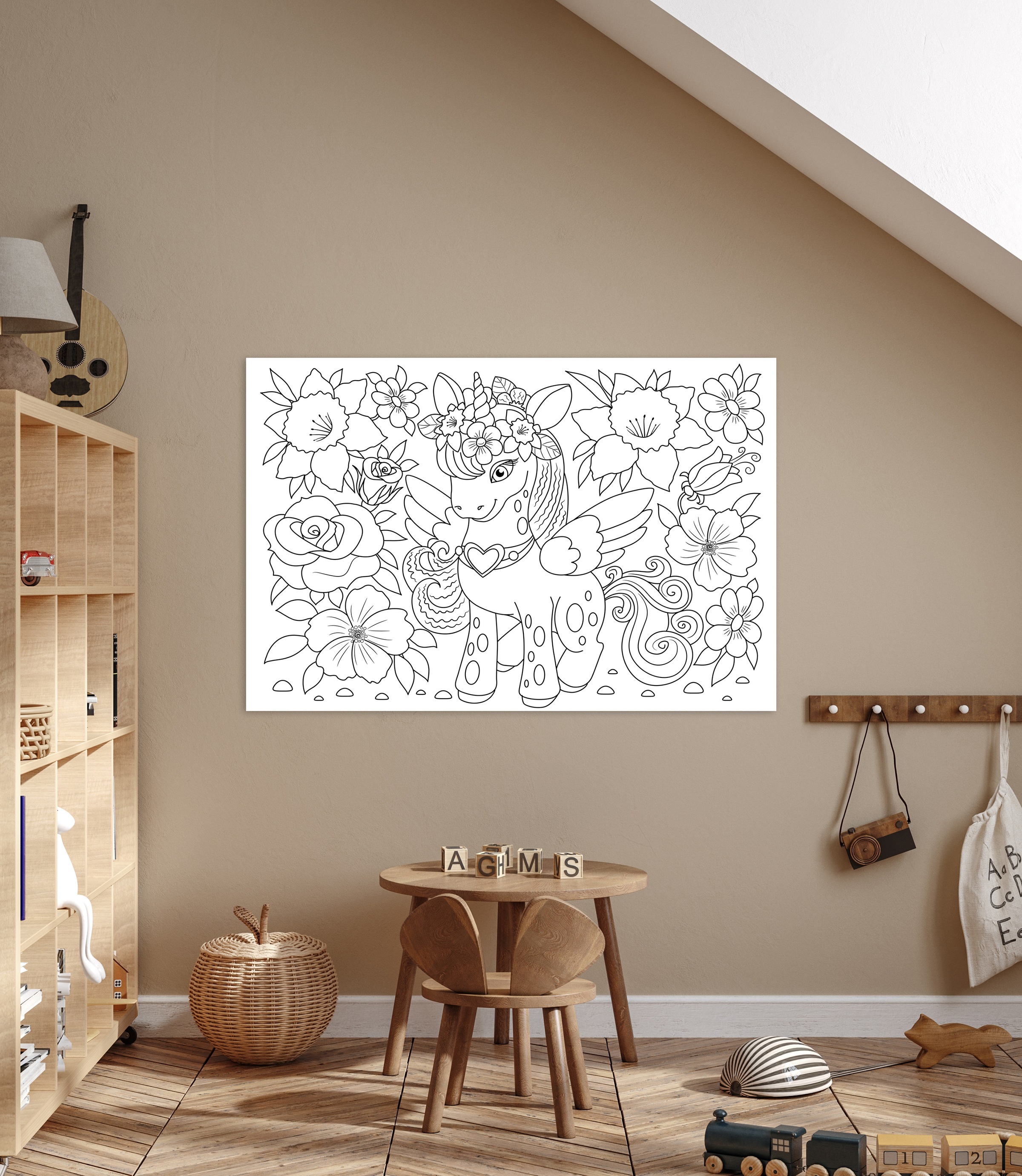 queence Bild »Einhorn und Blumen« Blumen Blumenbilder Blätter Blätterbilder Einhorn Figuren Mädchen Märchen Märchenbilder klassische Fantasie 1 Stk. tlg. DIY Wandbild aus Dibond