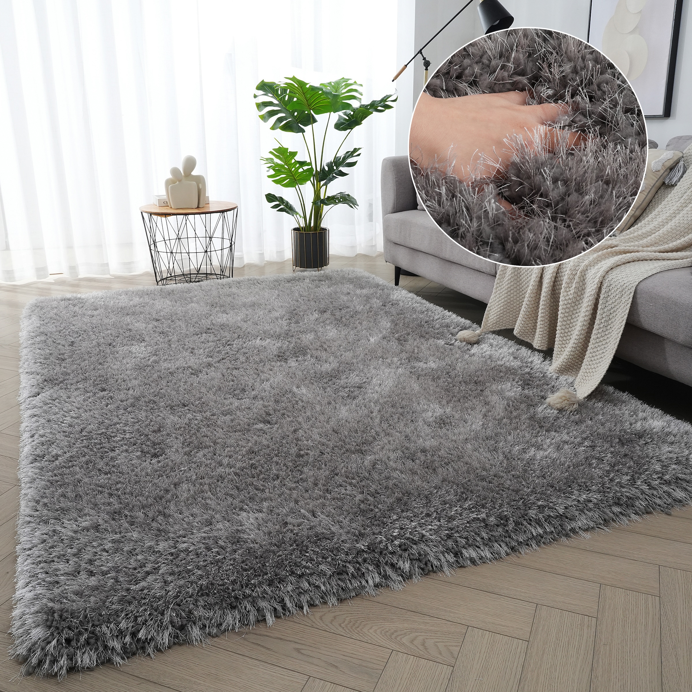 my home Hochflor-Teppich »Micro exclusiv Teppich, sehr hoher Flor, weich durch Mikrofaser« rechteckig 78 mm Höhe sehr weich, flauschig, uni, Wohnzimmer, Schlafzimmer, Kinderzimmer