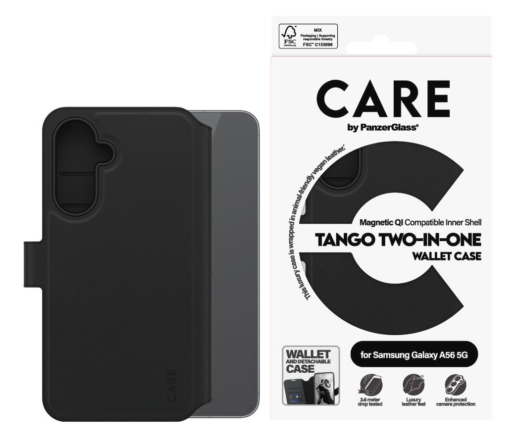 CARE by PanzerGlass Handyhülle »Tango Two-in-One Wallet Case für Samsung Galaxy A56« Samsung Galaxy A55 5G Backcover, Schutzhülle, Handyschutzhülle, Case, Schutzcase, stoßfest