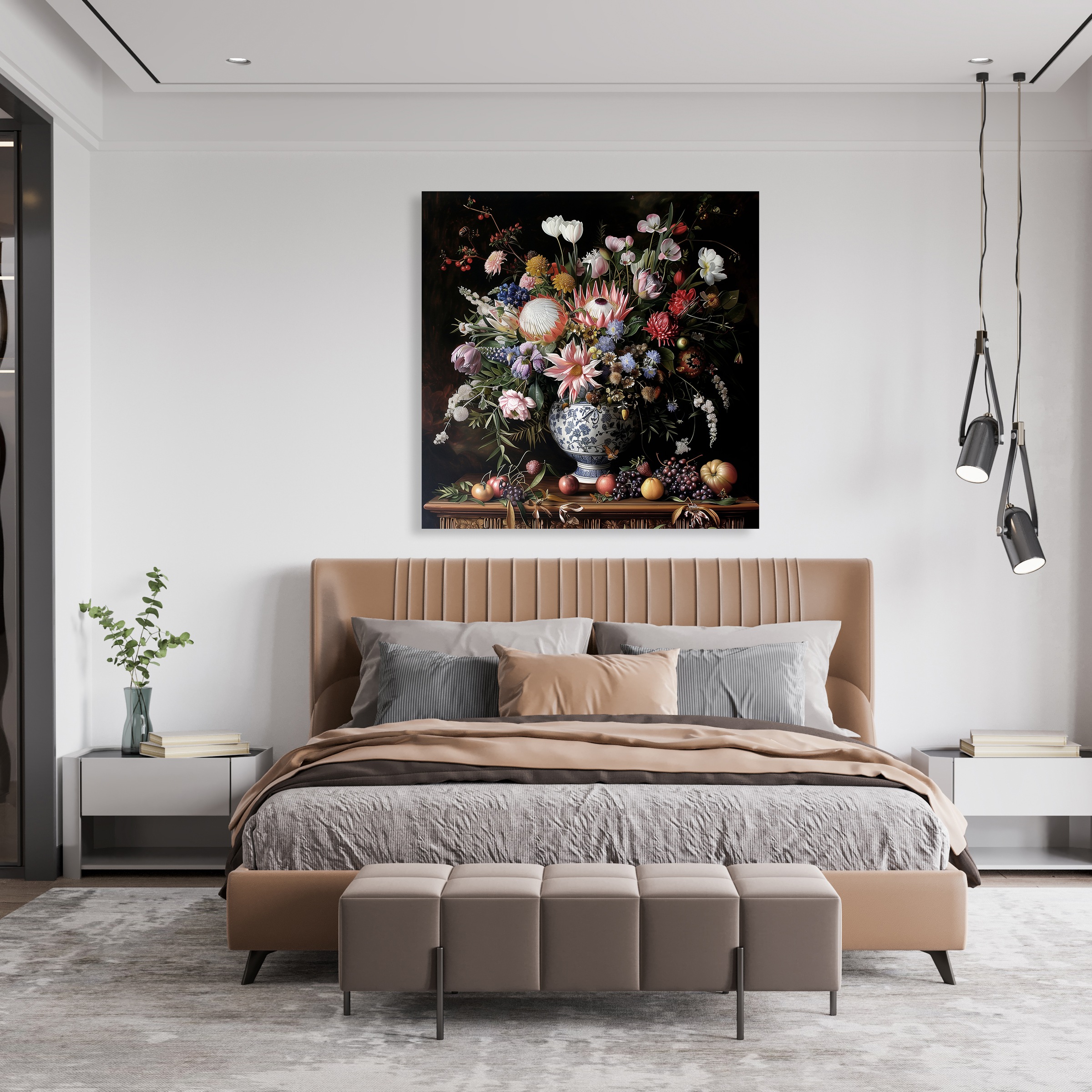 queence Leinwandbild »Bunter Blumenstraß« Blumen Blumenbilder Gemälde Kunst Pflanzen Pflanzenbilder Romantisch Stillleben Vasen Vasen & Töpfe 1 Stk. tlg. Premium-Leinwandstoff, Handarbeit aus Deutschland
