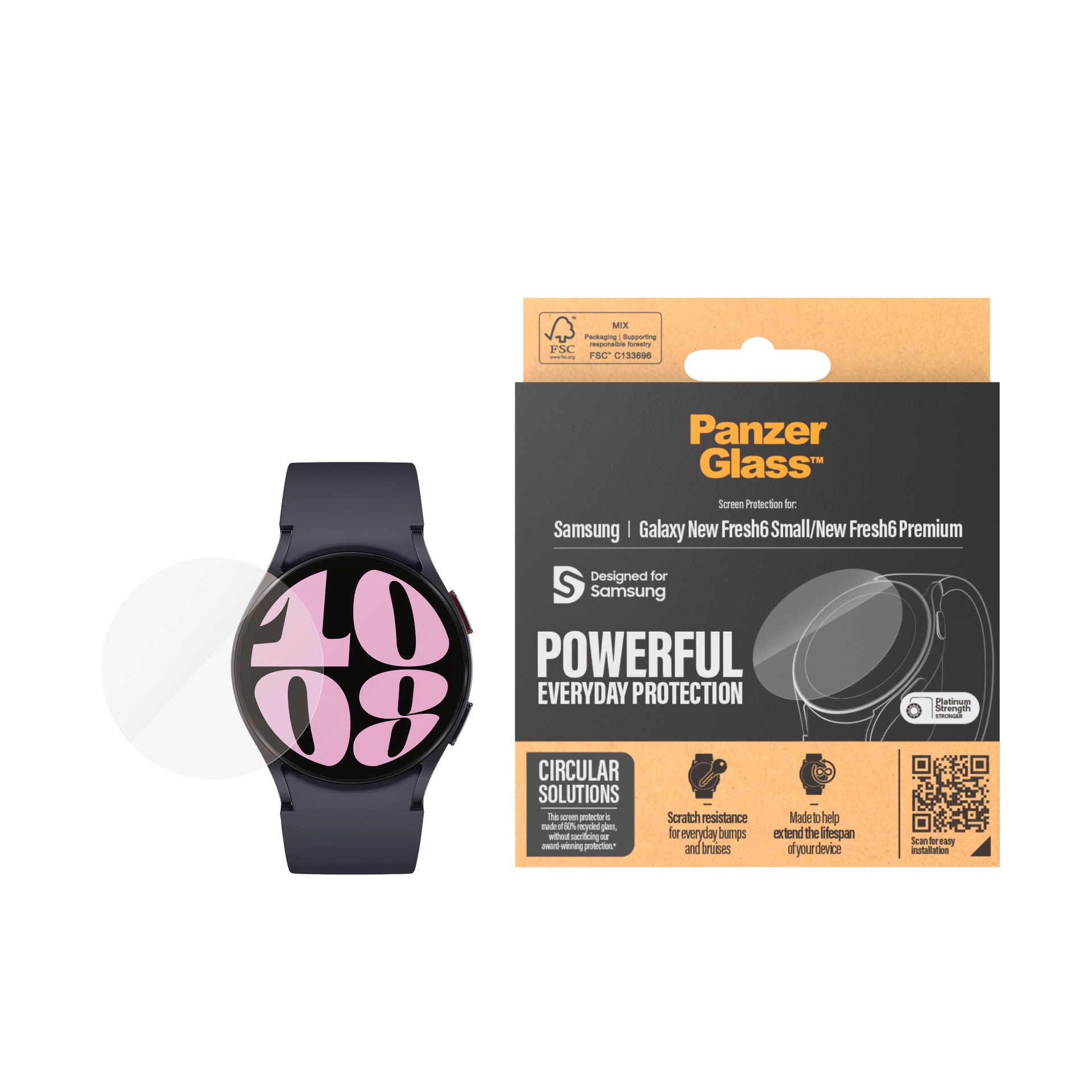 PanzerGlass Displayschutzglas »Ultra-Wide Fit Screen Protection« für Samsung Galaxy Watch7 40mm;Samsung Galaxy Watch Ultra Displayschutzfolie, Schutzfolie, Bildschirmschutz, kratz- & stoßfest