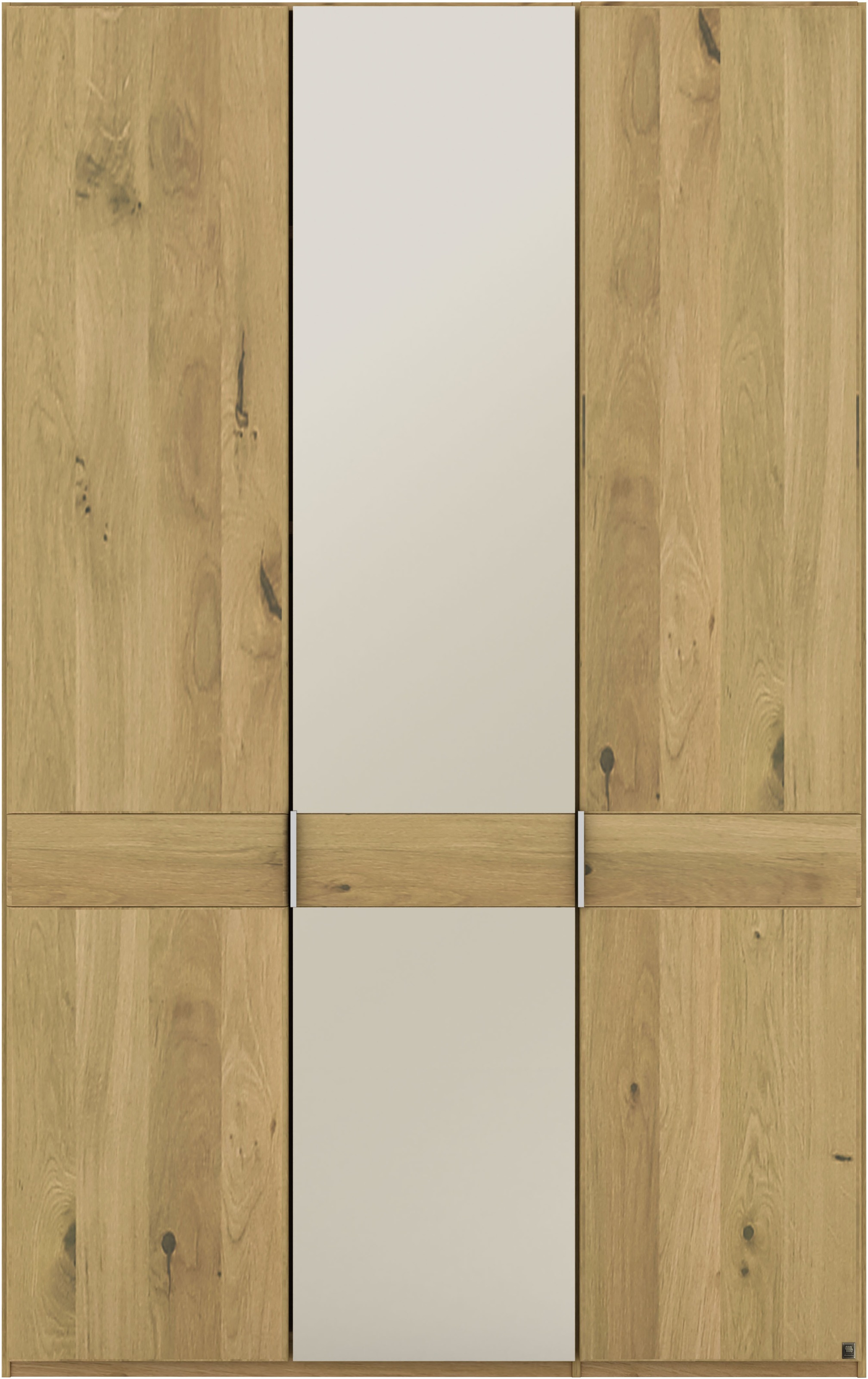 Musterring Drehtürenschrank »Savona, Kleiderschrank, Schrank, Garderobe, teilmassiv Eiche« mit Türdämpfern, mit Spiegel oder Glas, extra Böden, MADE IN GERMANY, Türen in Bianco-Eiche massiv, Spiegel-/Glastüren, verschiedene Größen