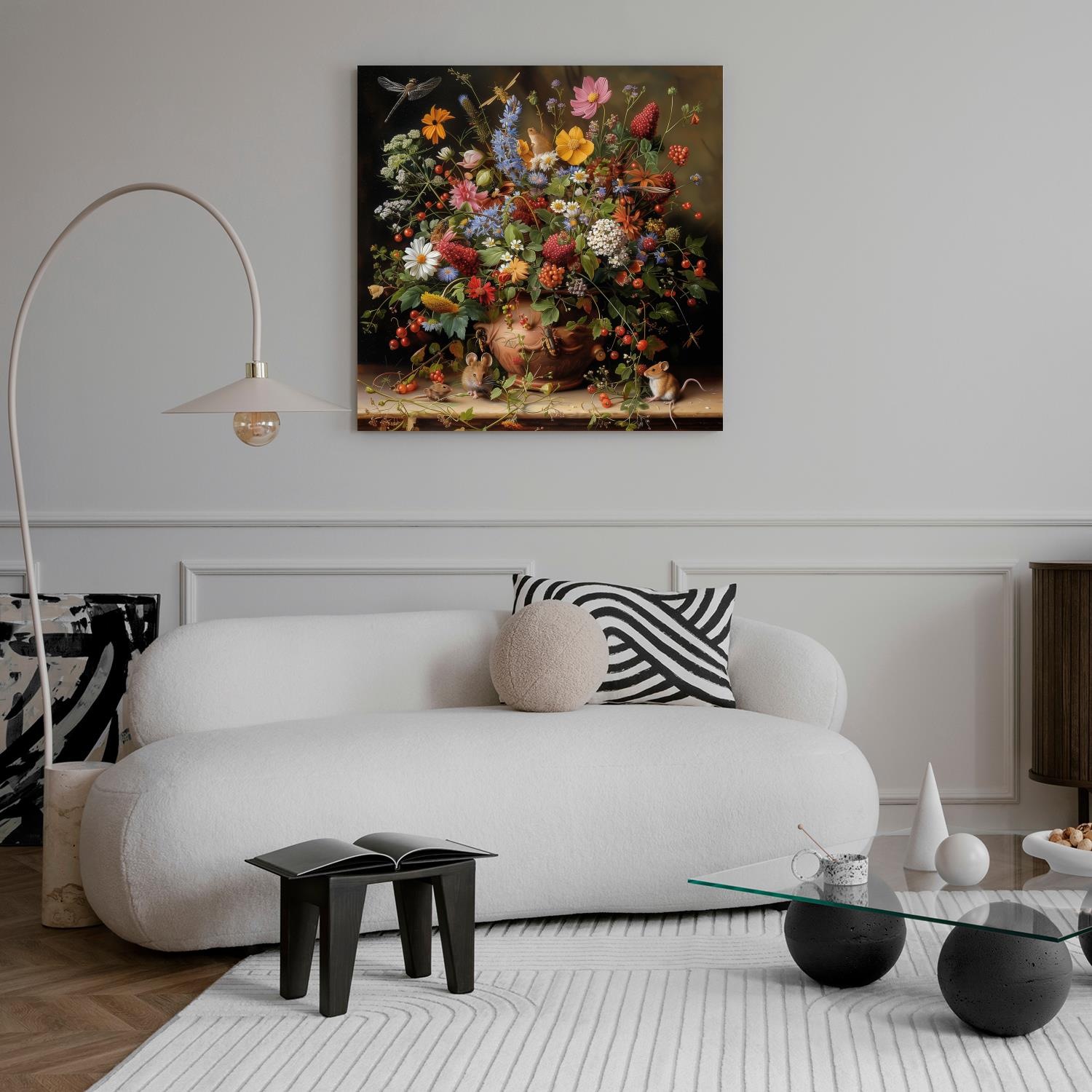 queence Leinwandbild »Frühlingsstrauß« Blumen Blumenbilder Gemälde Kunst Pflanzen Pflanzenbilder Romantisch Stillleben Vasen Vasen & Töpfe 1 Stk. tlg. Premium-Leinwandstoff, Handarbeit aus Deutschland
