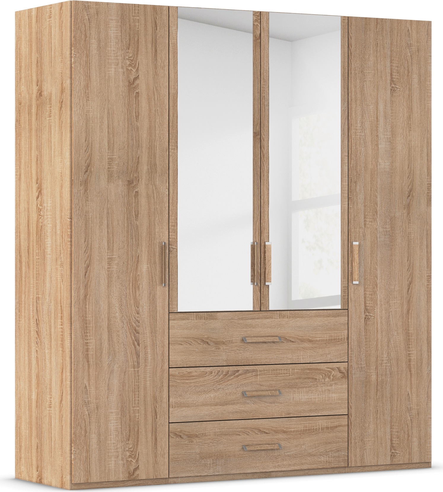 rauch Drehtürenschrank »Kleiderschrank Schrank Garderobe Schlafzimmerschrank EVELYN« in 2 Höhen 197 oder 210 cm erhältlich, in elegantem Stil mit Schubladen 3 Breiten und 2 Höhen MADE IN GERMANY