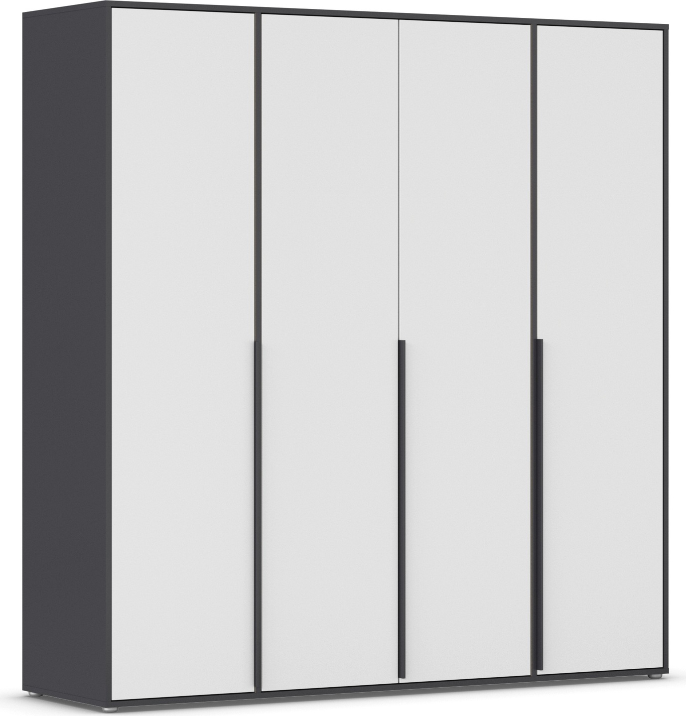 rauch Drehtürenschrank »Kleiderschrank Schrank Garderobe Wäscheschrank NAGATA viel Stauraum« in 3 verschiedenen Ausstattungen BASIC/CLASSIC/PREMIUM, mit modernen Stangengriffen in Graumetallic TOPSELLER MADE IN GERMANY