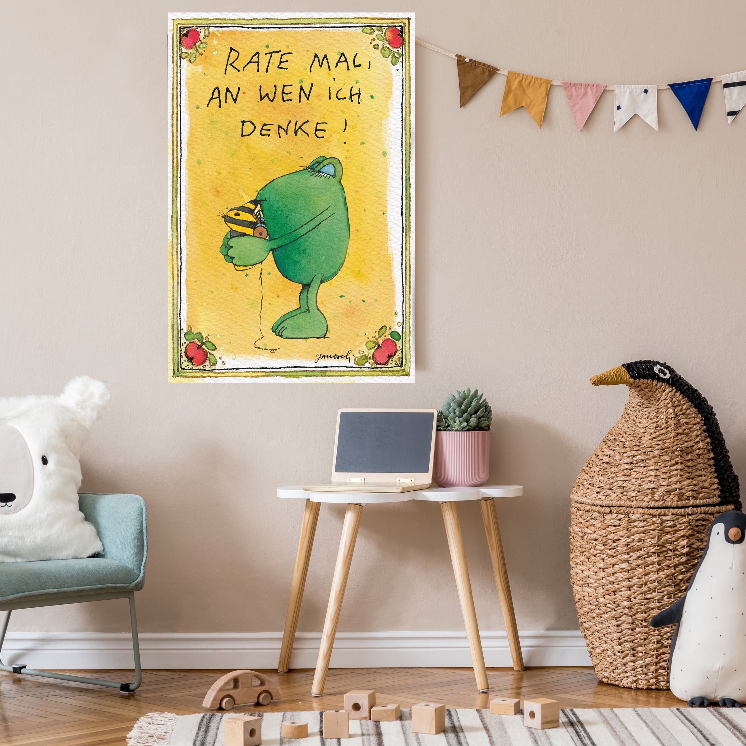 LuckyLinde Leinwandbild »Der Froch und die Tigerente - Rate mal…« Ente Figuren Filmfiguren Frosch Motivationsbilder Schriftzug Tiere Tiger 1 Stk. tlg. Exklusive JANOSCH Kindermotive