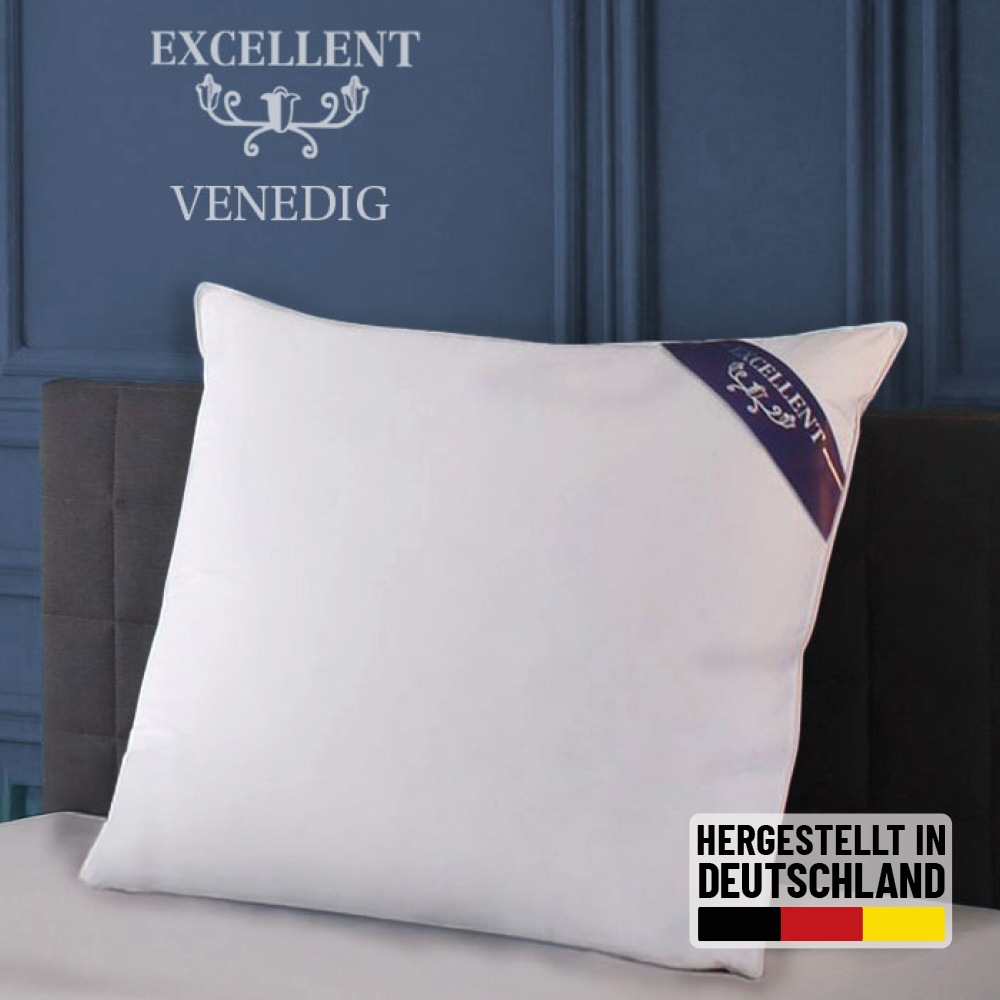 Excellent Kopfkissen »Venedig« Füllung: weisseneueFedernundDaunenKlasseI85Federn15Daunen Spar-Set, 2 Kopfkissen, 2 Stk. tlg. Kopfkissen 40x40, 40x80, 80x80, allergiker geeignet (Hausstaub)