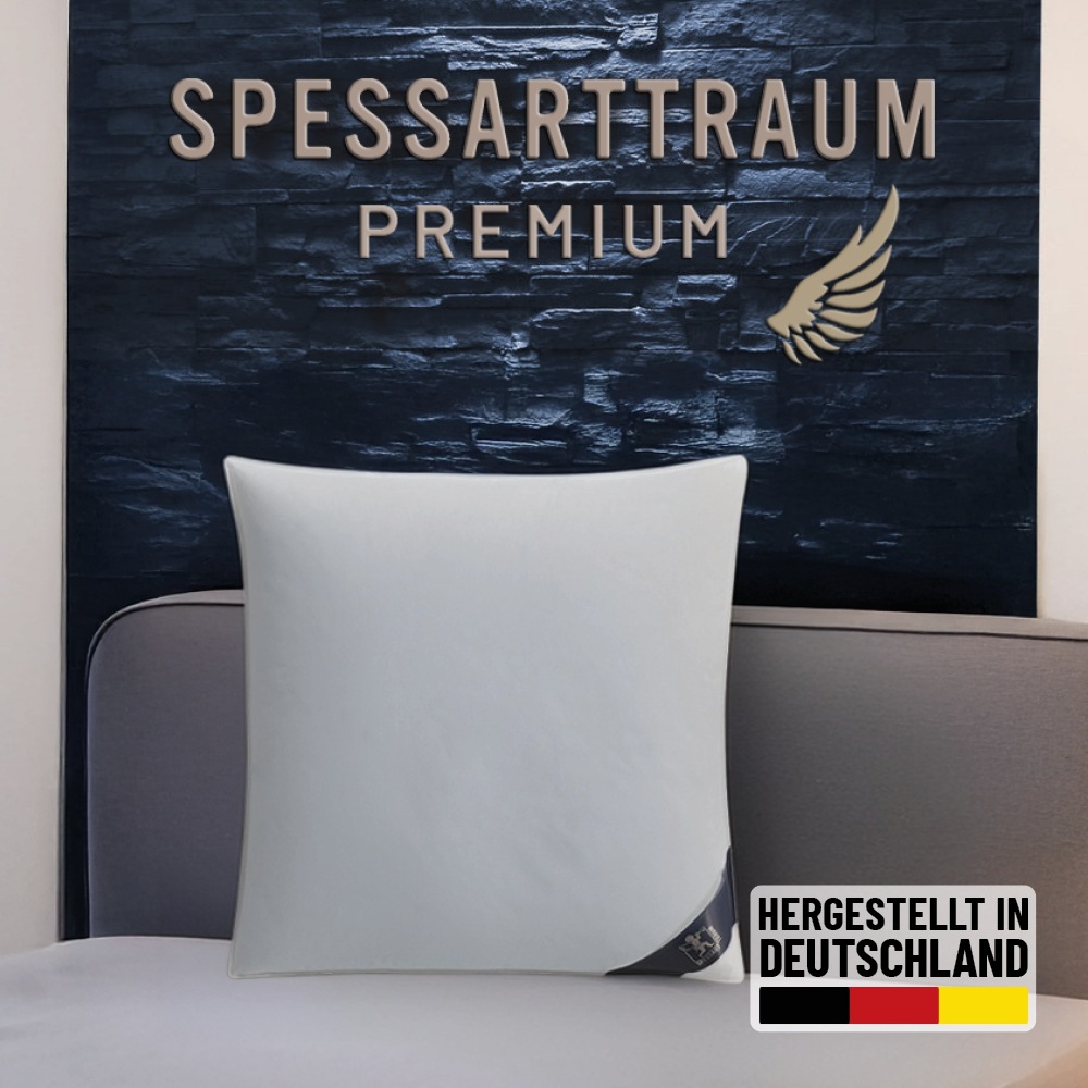SPESSARTTRAUM Gänsedaunenkopfkissen »Premium, Kopfkissen 1-tlg. oder 2-tlg. 40x80 oder 80x80 cm« Füllung: 90Gaensedaunen10Gaensefedern Spar-Set, 1 Stk. tlg. hergestellt in Deutschland, allergikerfreundlich, im Set günstiger