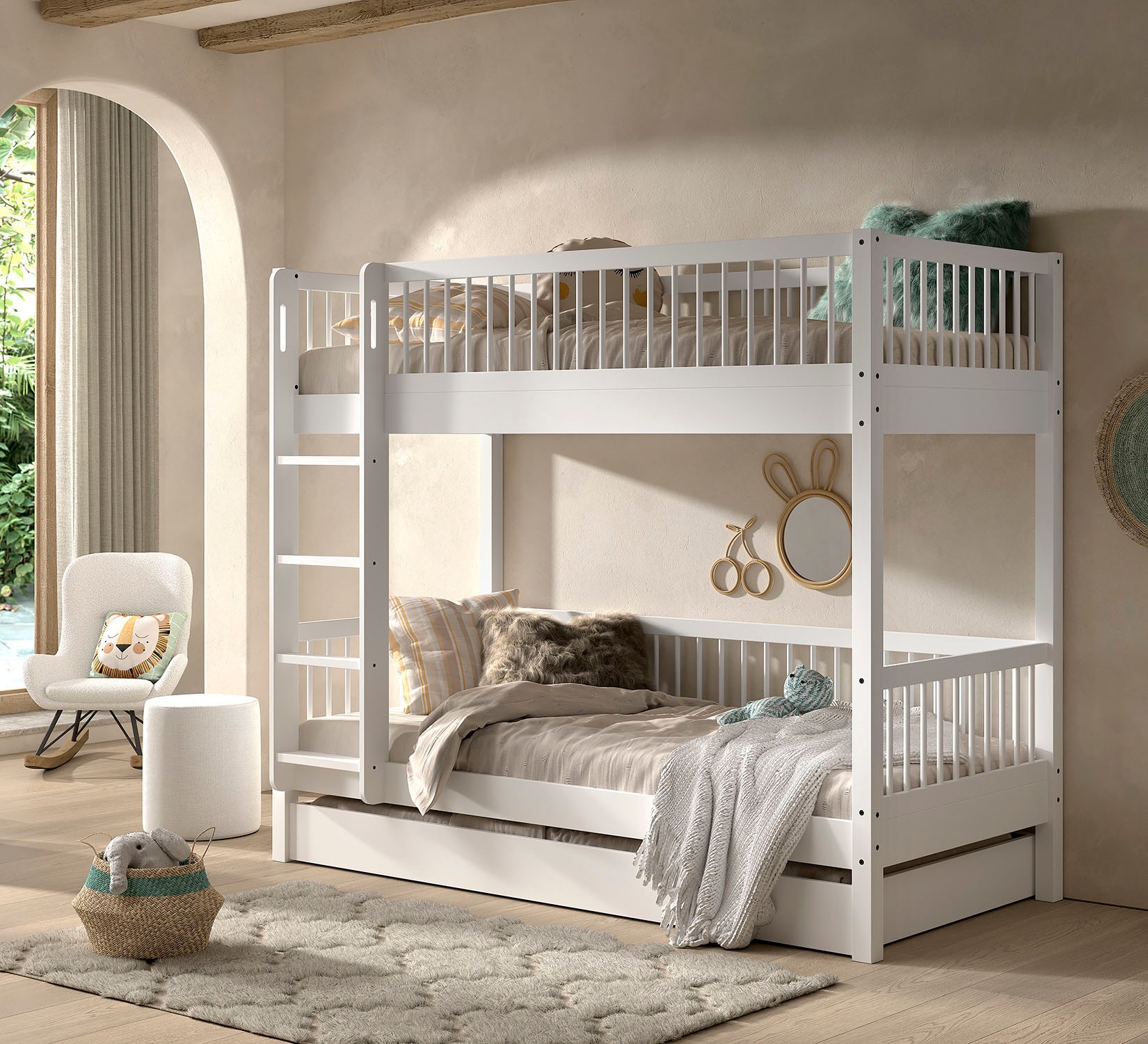 Home affaire Etagenbett »Buche massiv weiß, Made in...