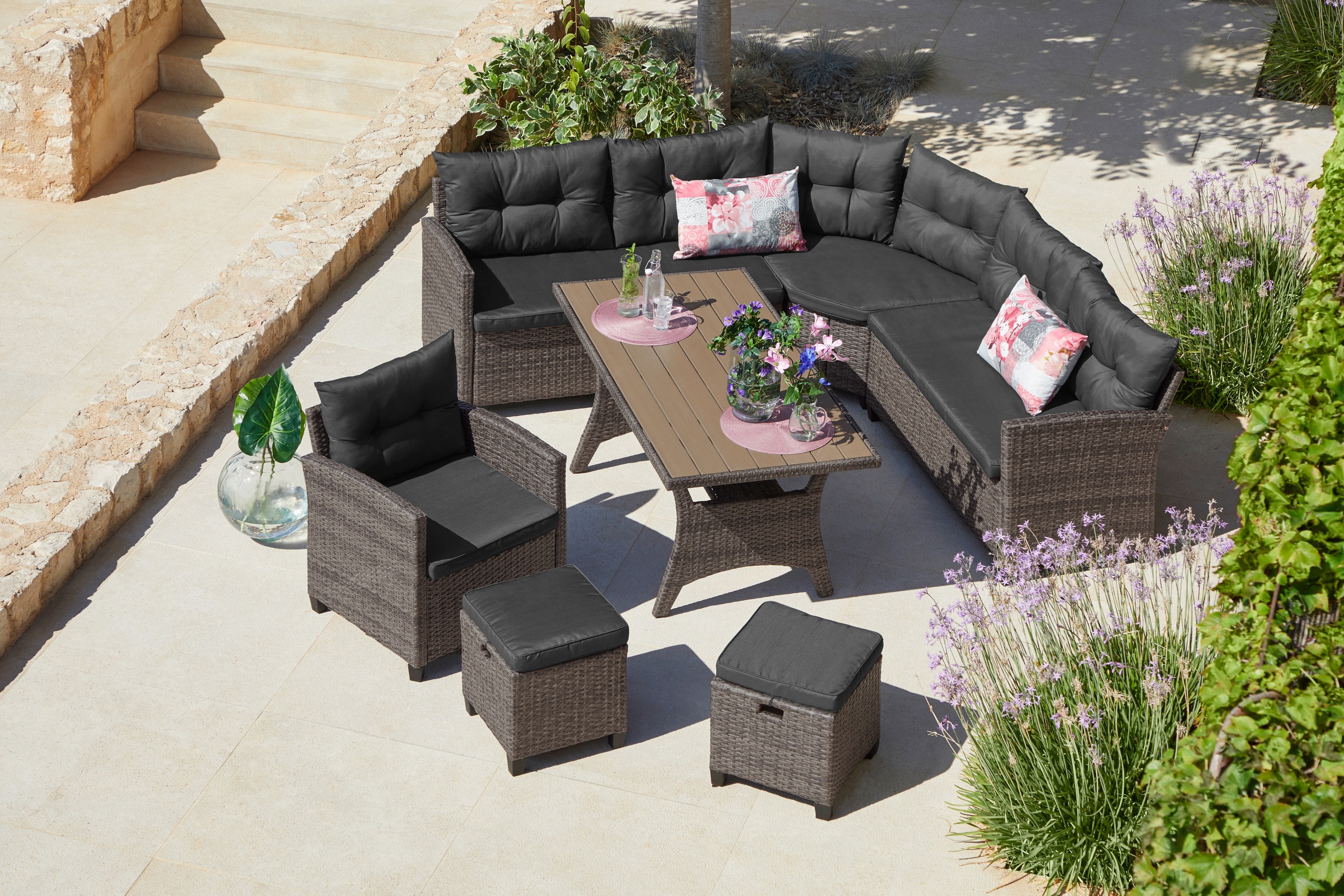 KONIFERA Gartenlounge-Set »Keros Premium« Set, 2x 2er...