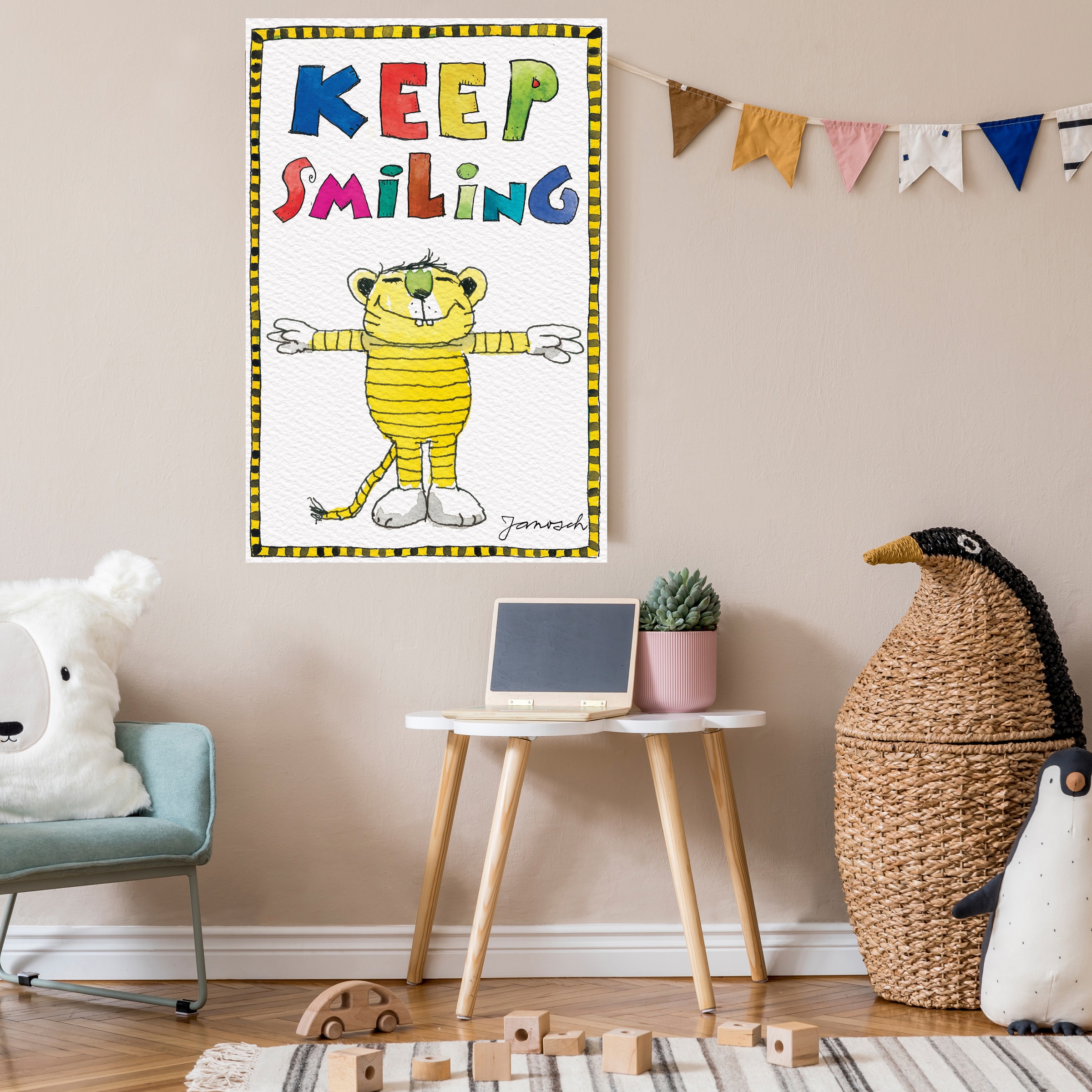 LuckyLinde Leinwandbild »Der kleine Tiger - Keep Smiling«...