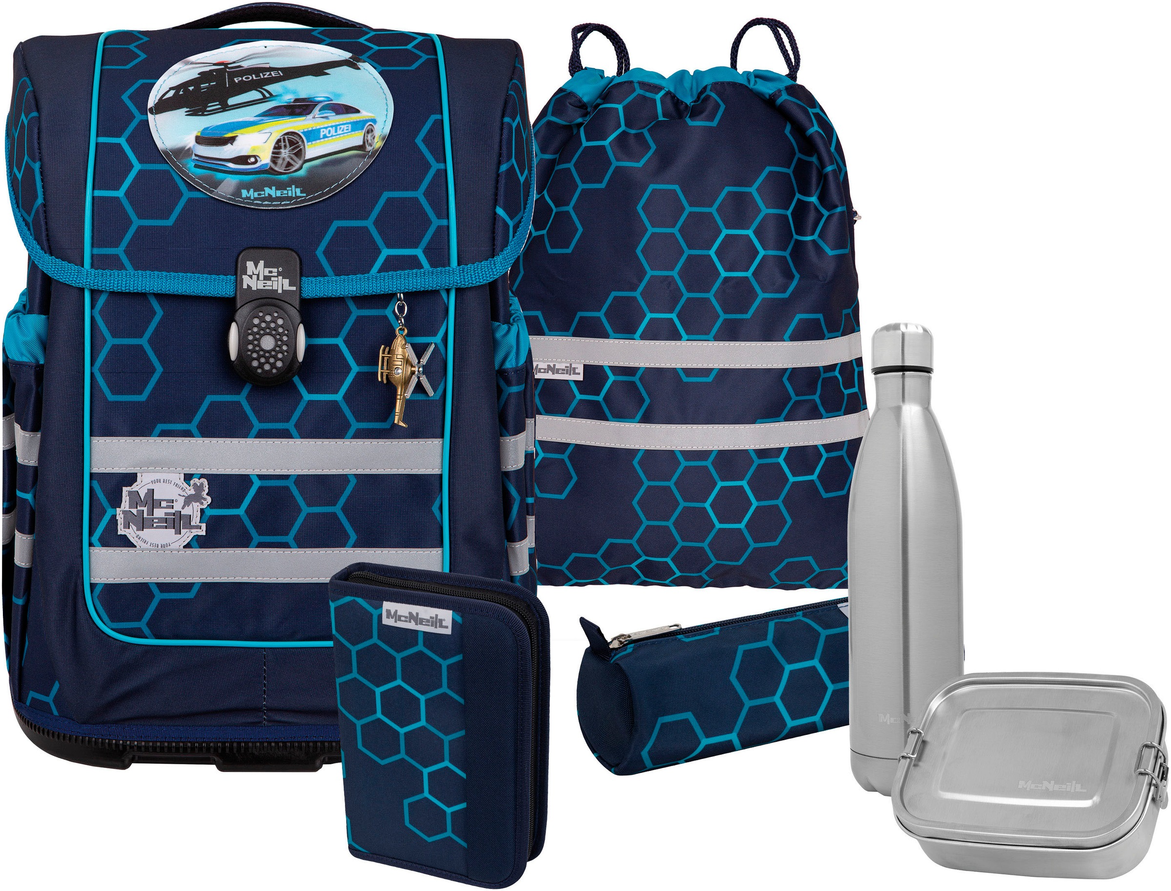 McNeill Schulranzen »Ergo Compacto, Xagon« reflektierende...